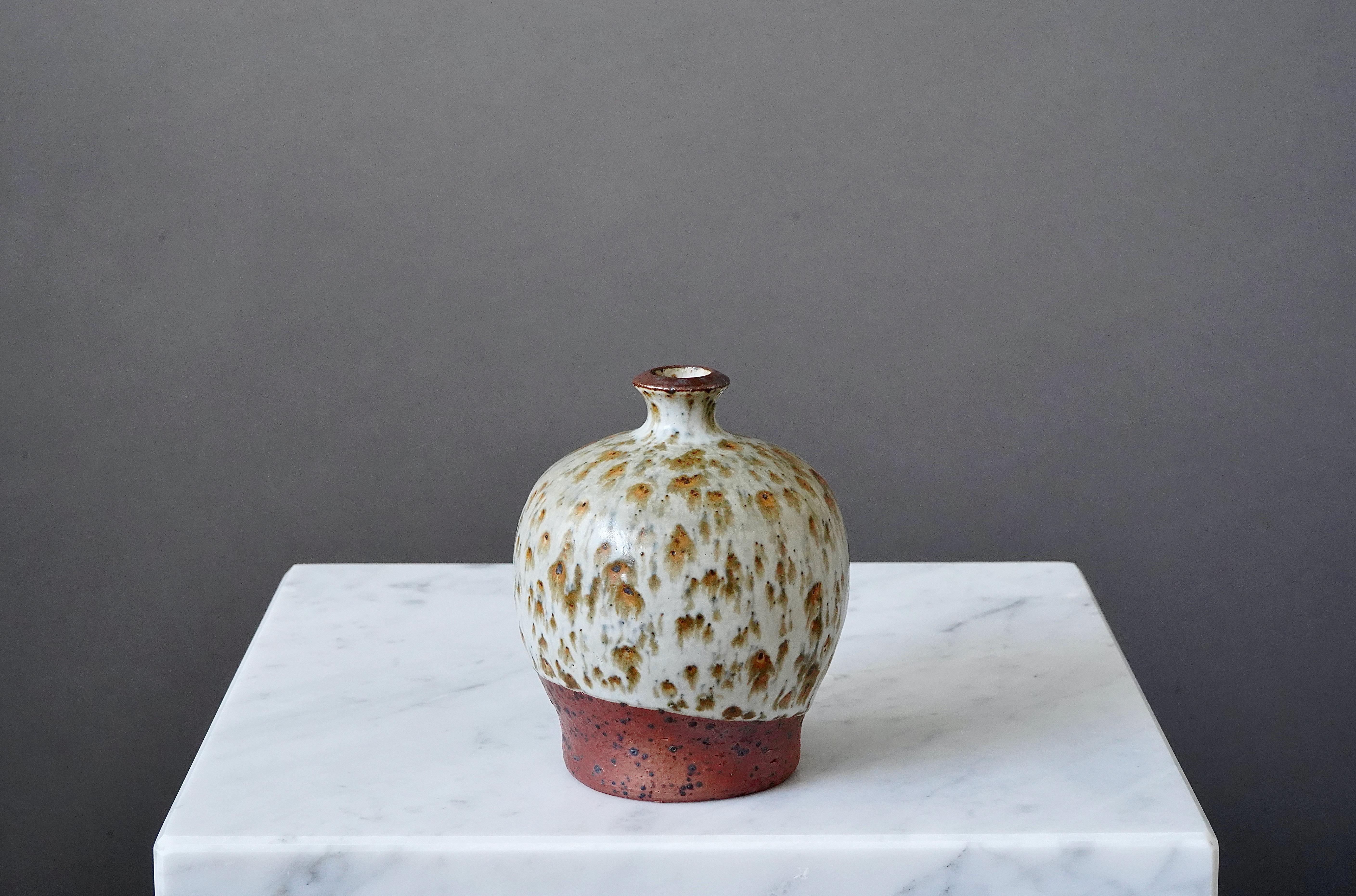 Ceramica Vaso in gres del ceramista svedese Rolf Palm, 1981 in vendita