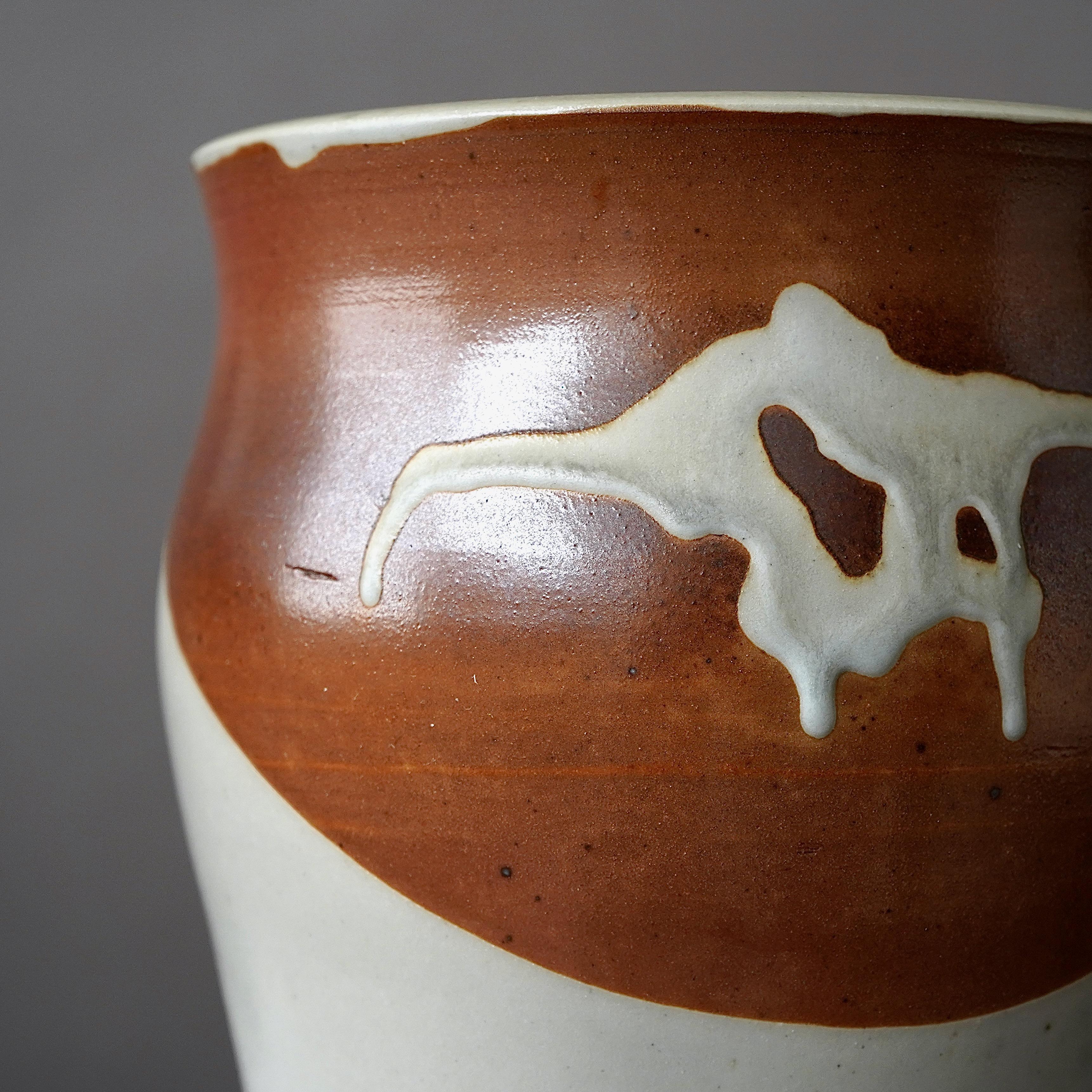 Ceramic Stoneware Vase by Swedish Ceramist Rolf Palm, 1985 For Sale
