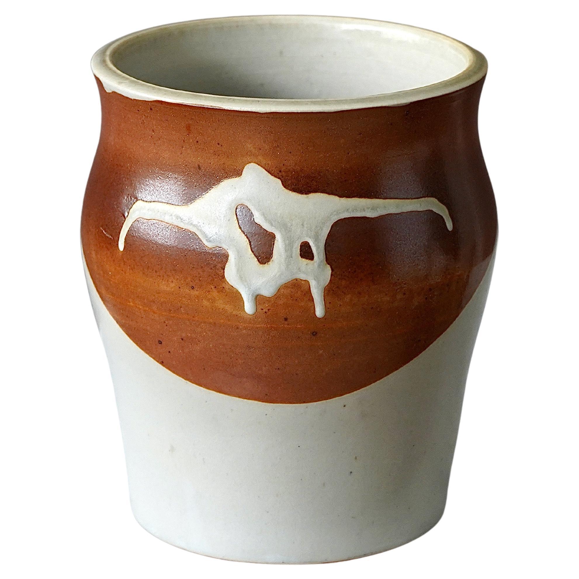Stoneware Vase by Swedish Ceramist Rolf Palm, 1985 For Sale