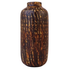 Jarrón de gres, Gunnar Nylund, Rörstrand, Rubus marrón, Moderna de mediados de siglo
