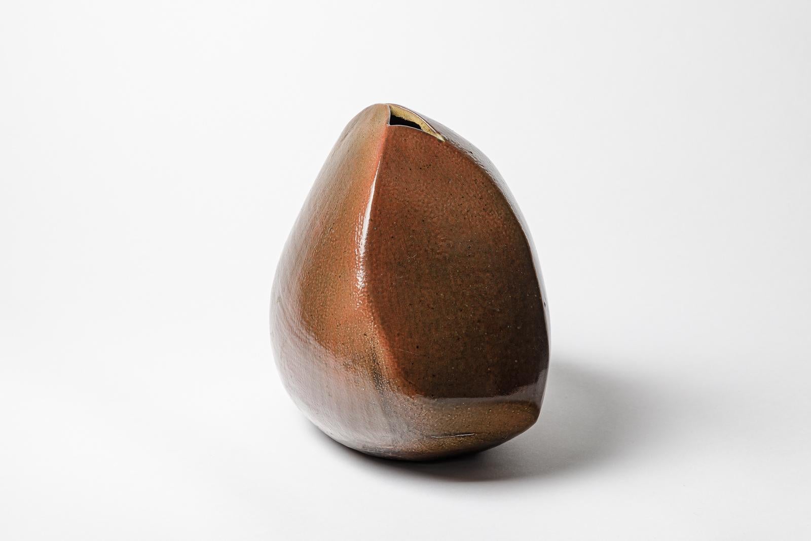 Jarrón de gres  Escultura de Georges Martin, hacia 1970-1980. Pieza única. Francés en venta