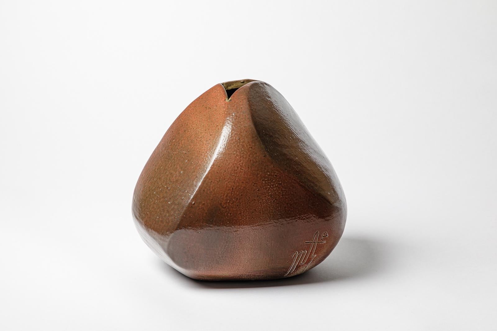 Jarrón de gres  Escultura de Georges Martin, hacia 1970-1980. Pieza única. en Excelente estado para la venta en Saint-Ouen, FR