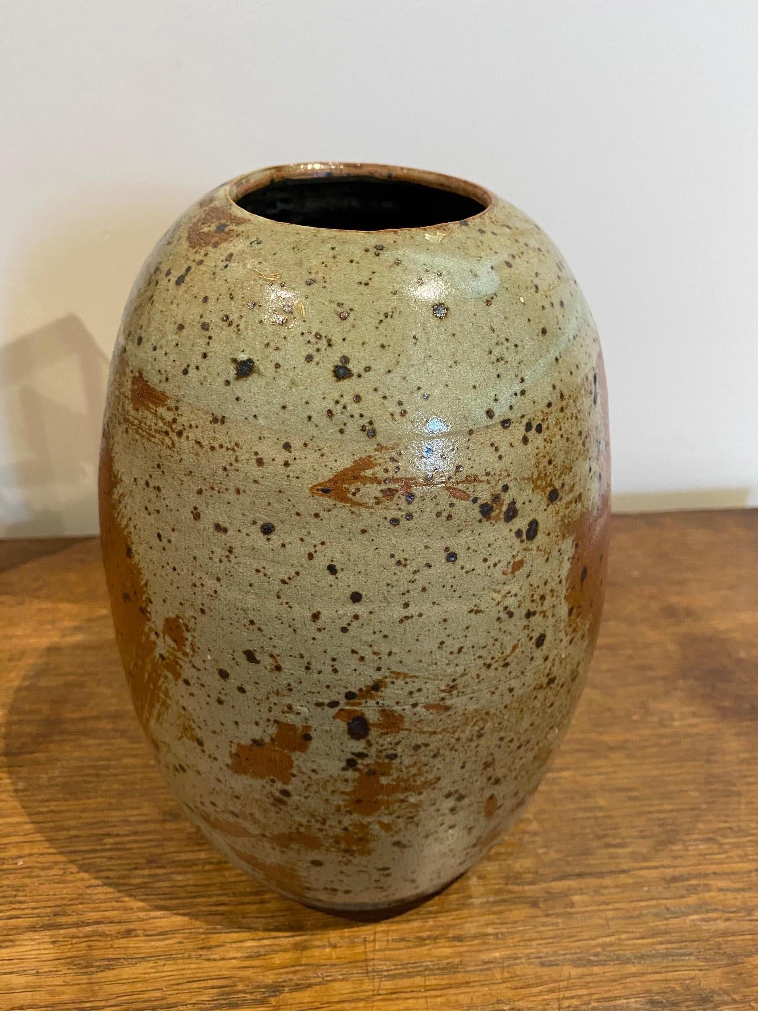 Stoneware Vase Signed Ginette Solorzano For Sale 4