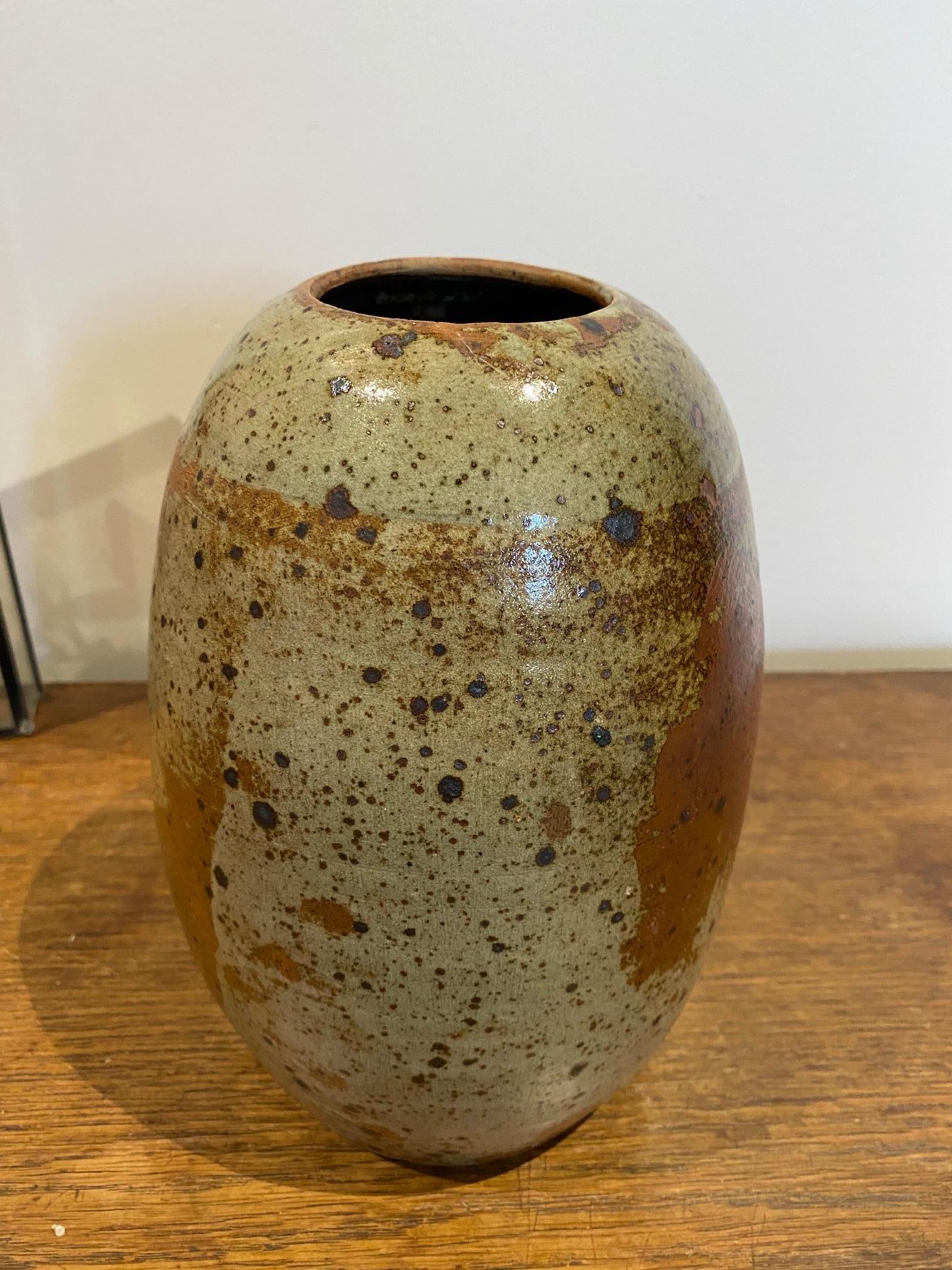 Stoneware Vase Signed Ginette Solorzano For Sale 5