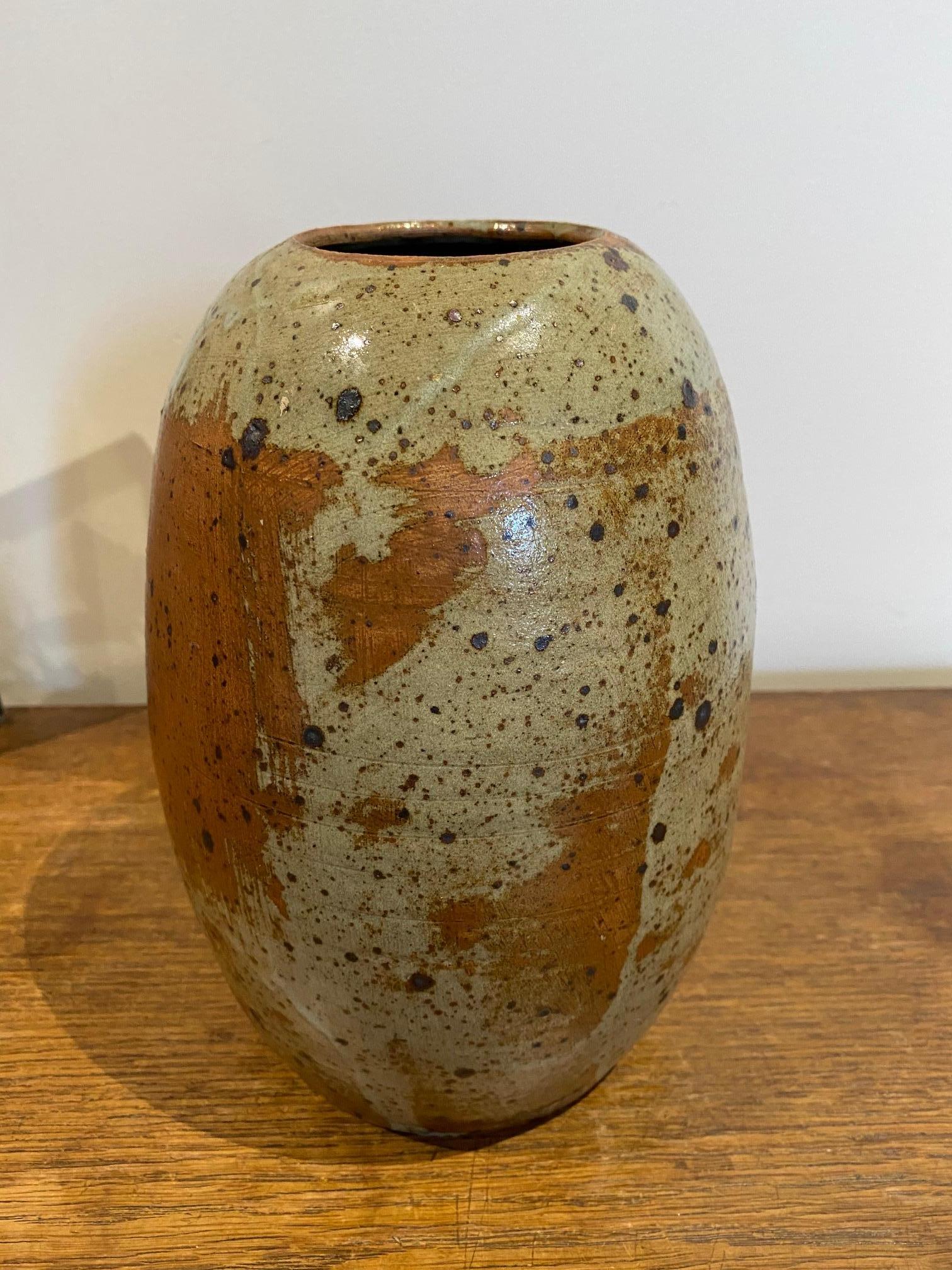 Stoneware Vase Signed Ginette Solorzano For Sale 1
