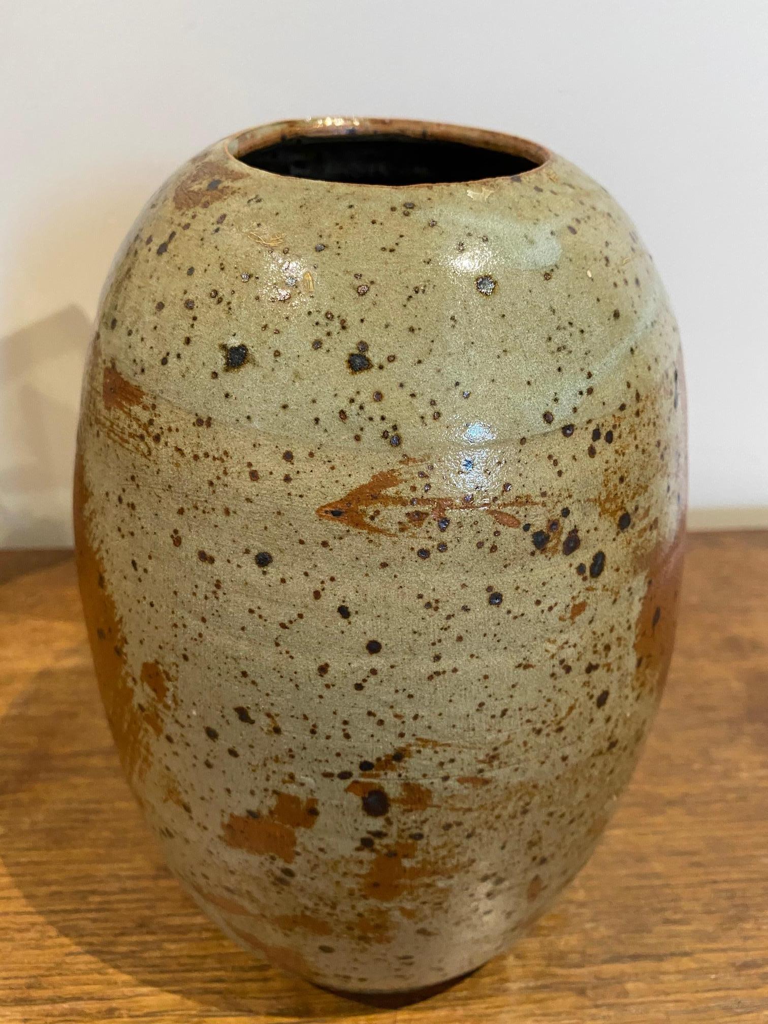 Stoneware Vase Signed Ginette Solorzano For Sale 3
