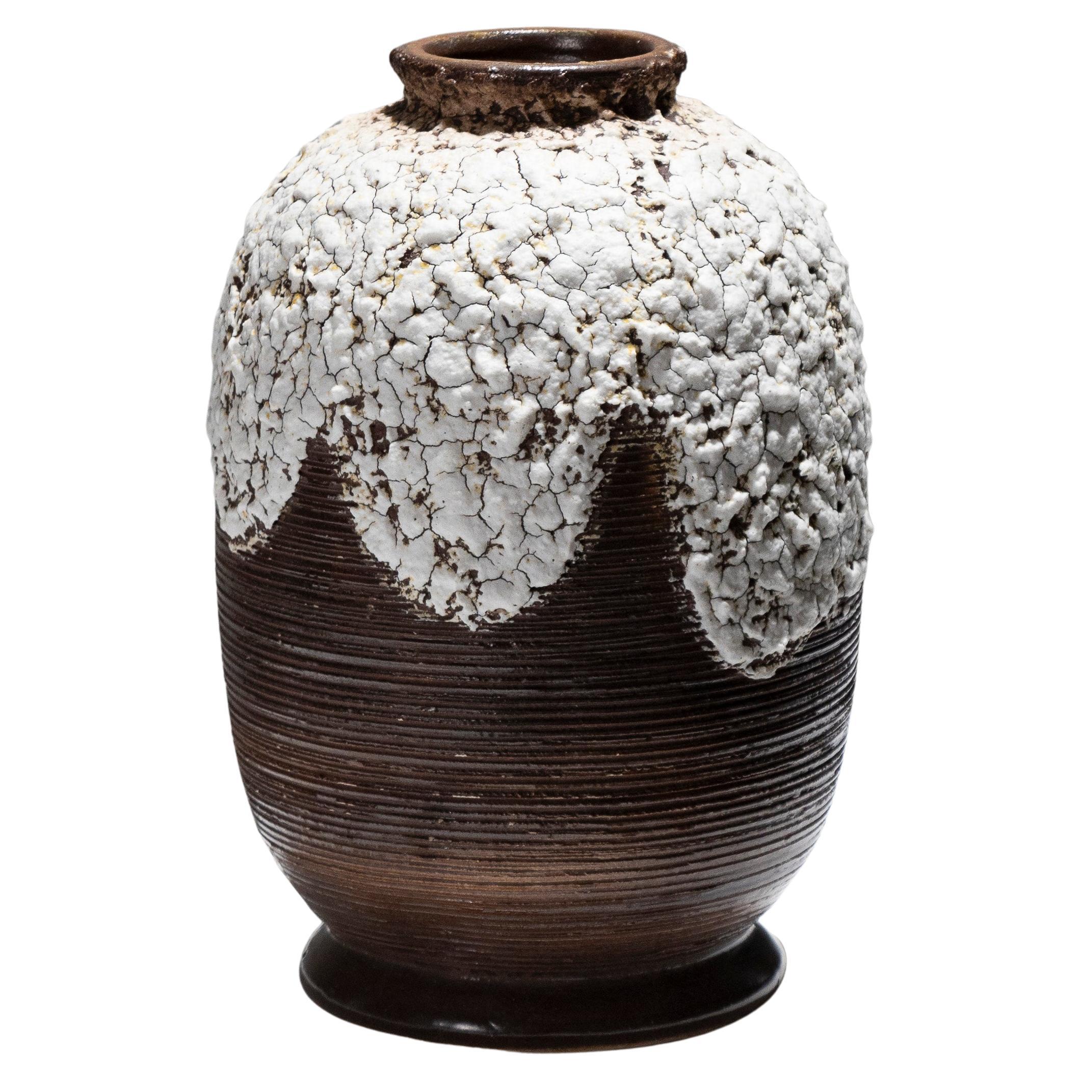 Stoneware Vase with Crackled Decoration, Louis-Auguste Dage, 1940s