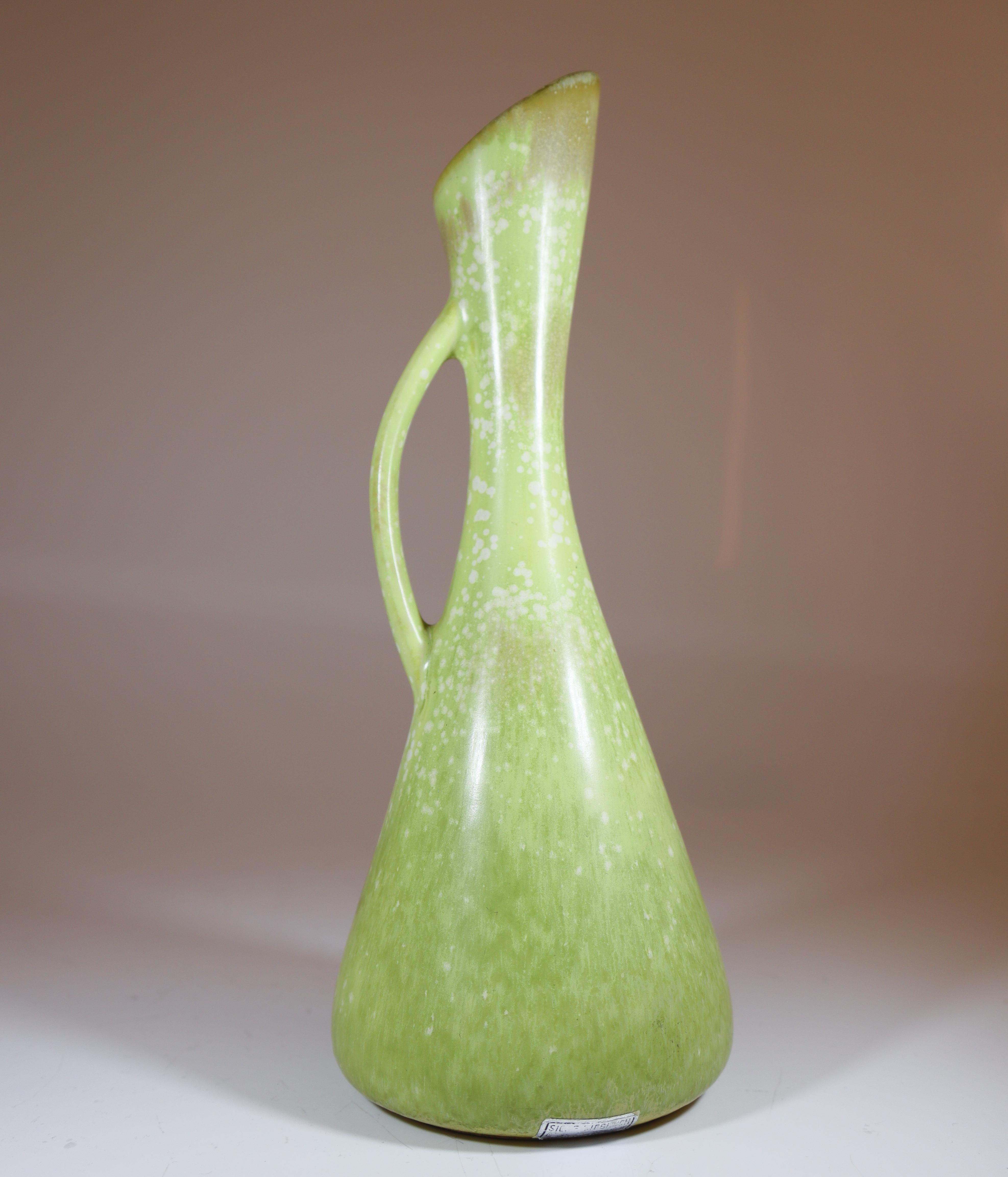 Stoneware Vases - Speckled Green Glaze - Gunnar Nylund, Rörstrand, 1950-1960s In Good Condition For Sale In Stockholm, SE
