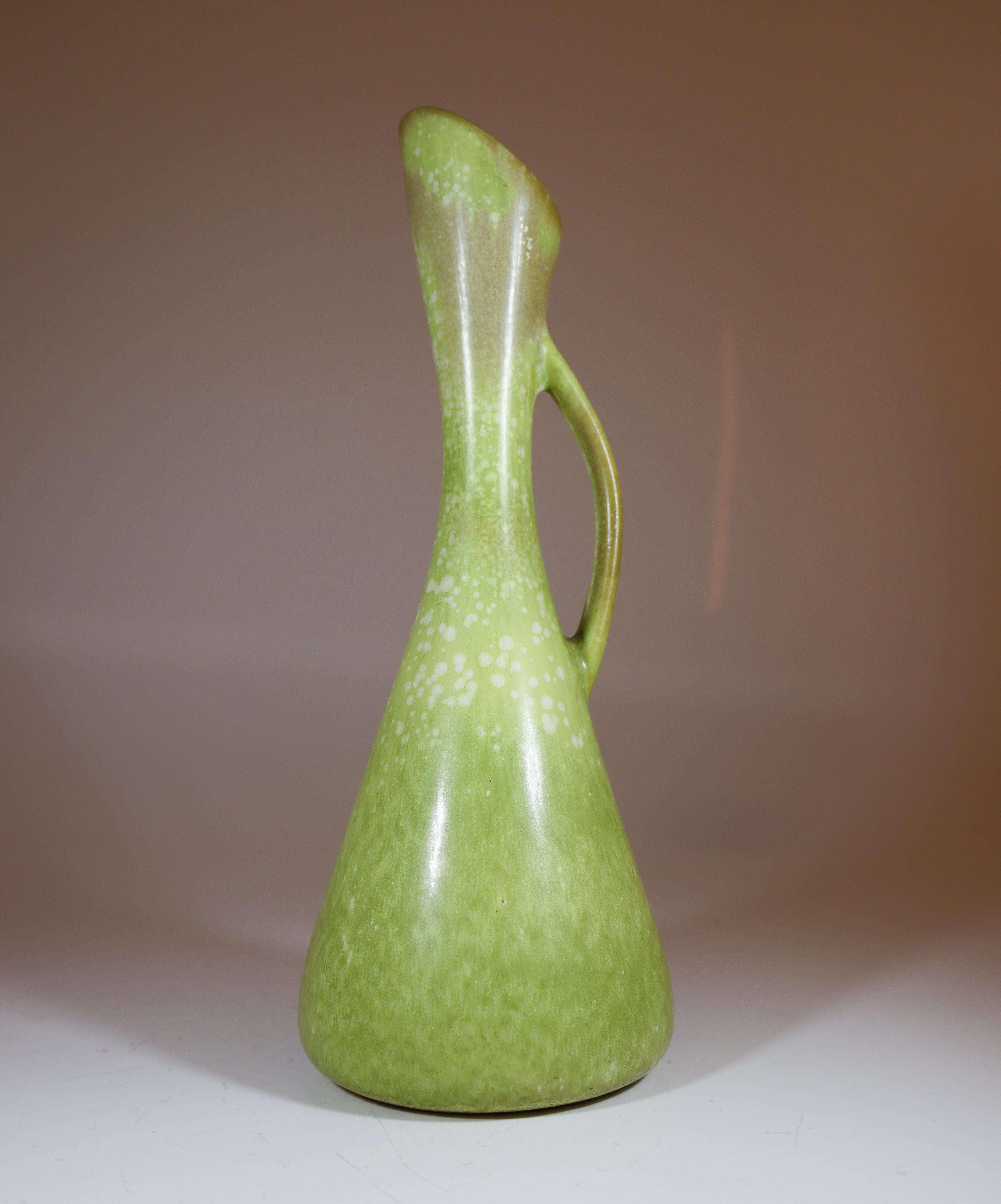 20th Century Stoneware Vases - Speckled Green Glaze - Gunnar Nylund, Rörstrand, 1950-1960s For Sale