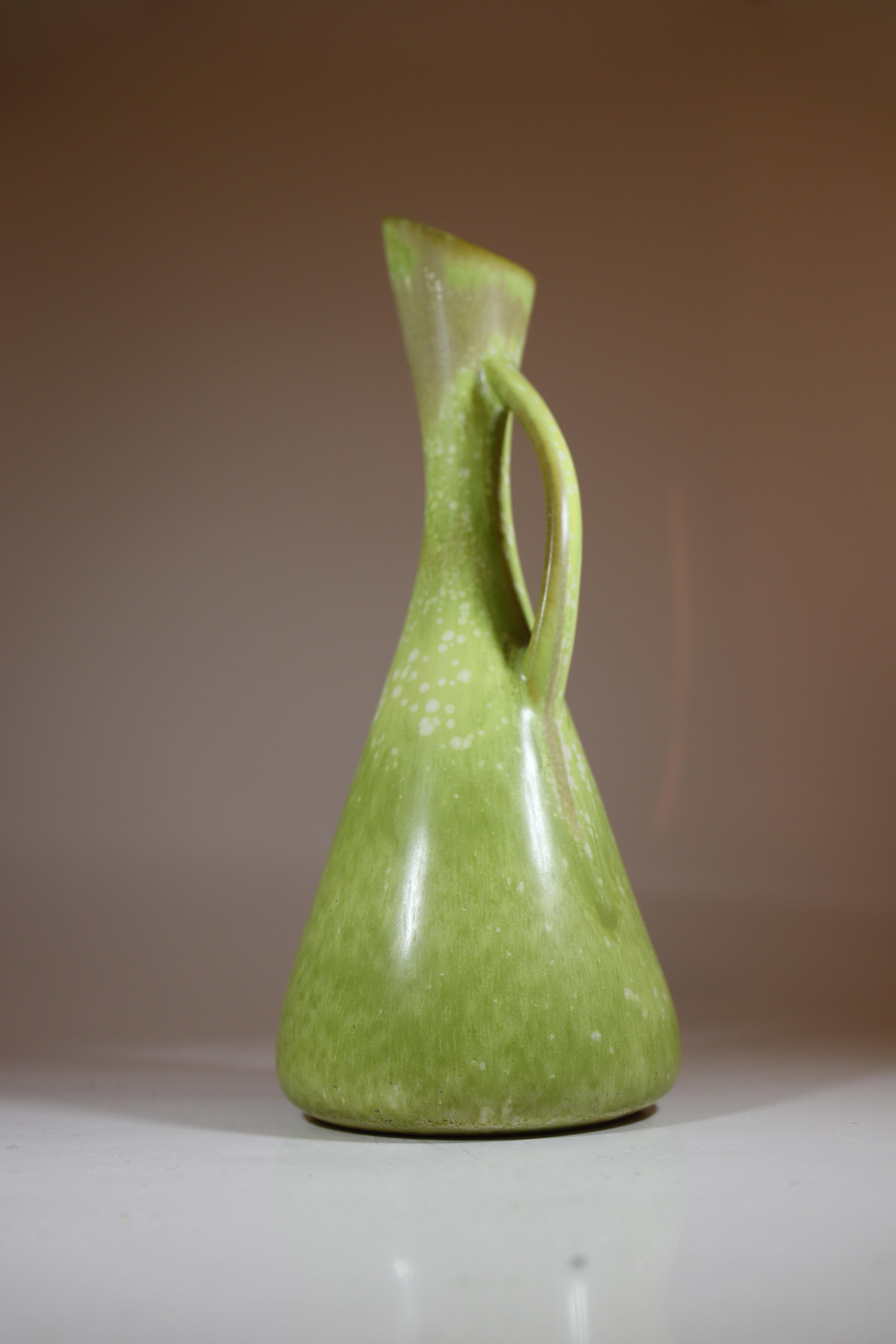 Stoneware Vases - Speckled Green Glaze - Gunnar Nylund, Rörstrand, 1950-1960s For Sale 1