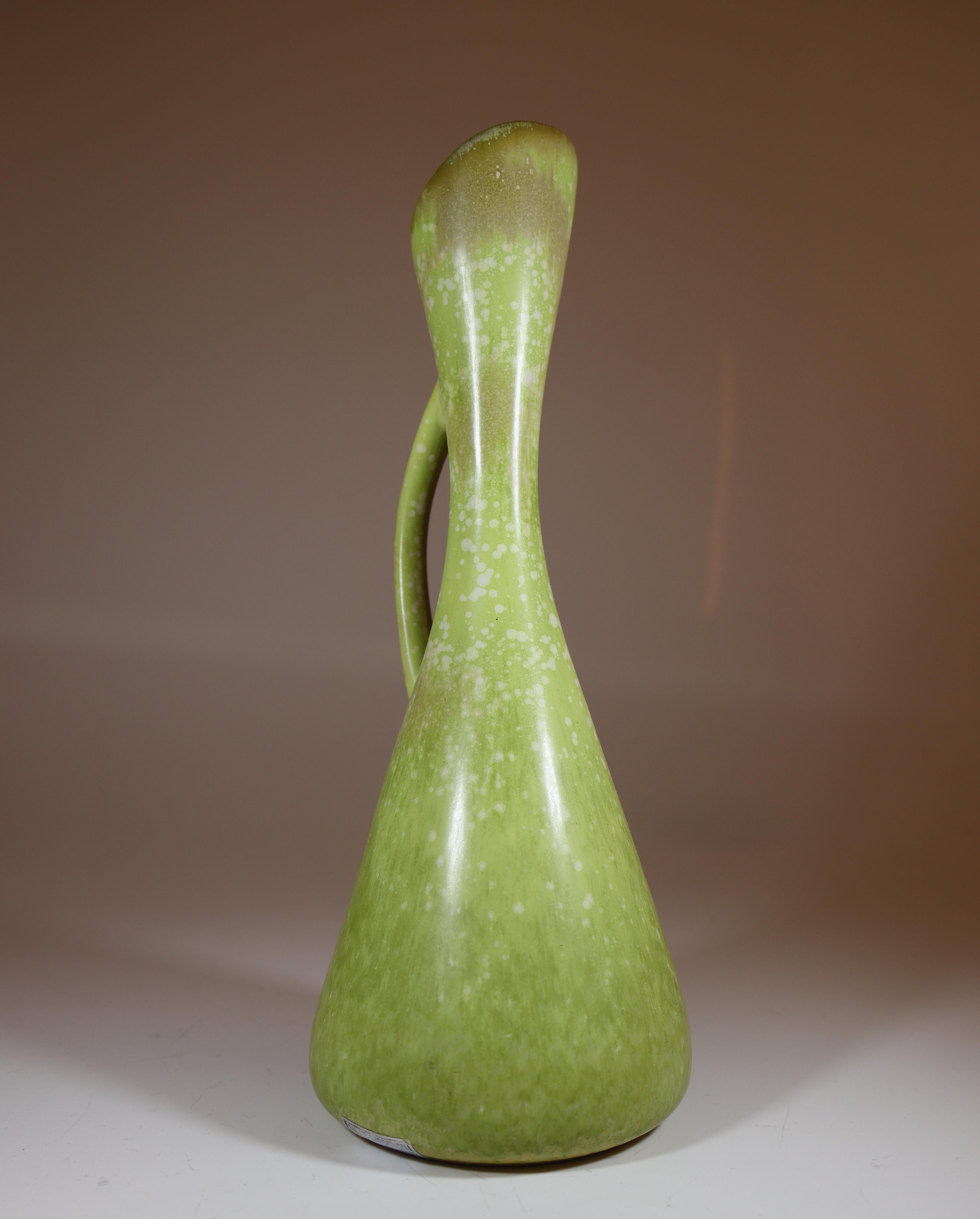 Glazed Stoneware Vases - Speckled Green Glaze - Gunnar Nylund, Rörstrand, 1950-1960s For Sale