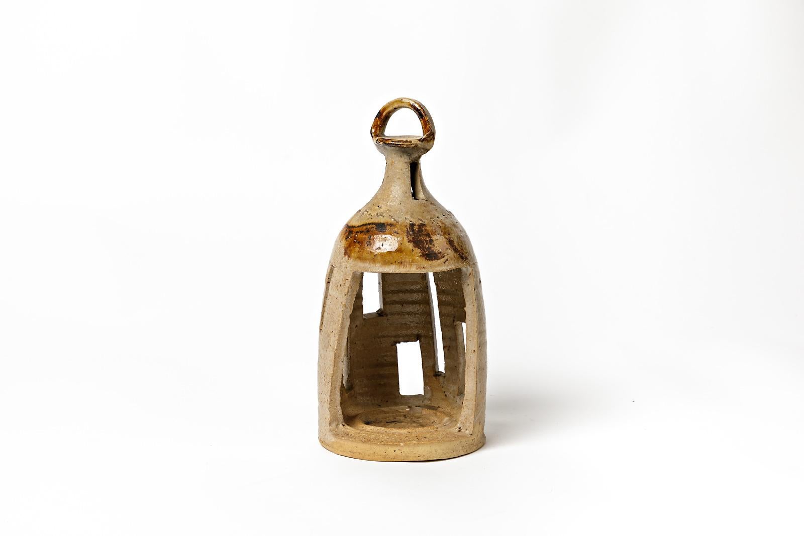 Mid-Century Modern Lampe lanterne vintage en céramique grès par Jean Linard La Borne en vente