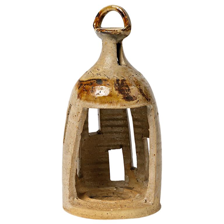 Lampe lanterne vintage en céramique grès par Jean Linard La Borne en vente