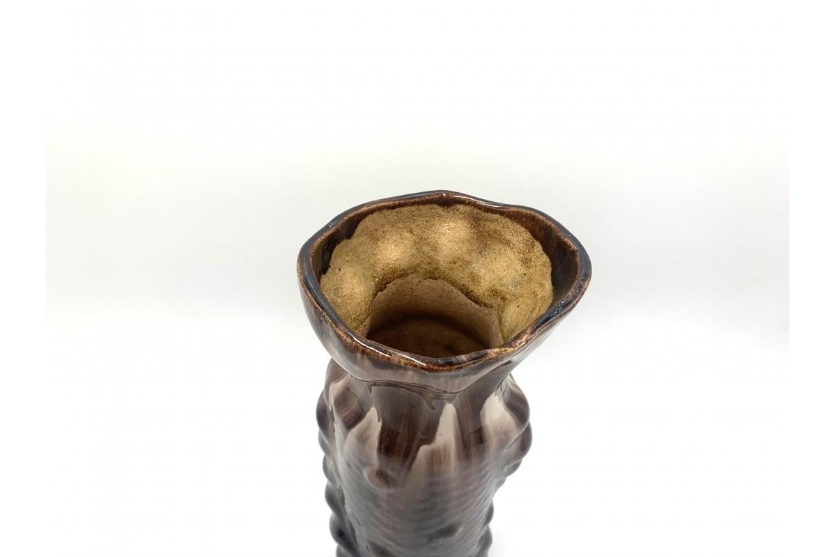 Mid-Century Modern Stoneware Vintage Midcentury Vase, Poland, 1950s For Sale