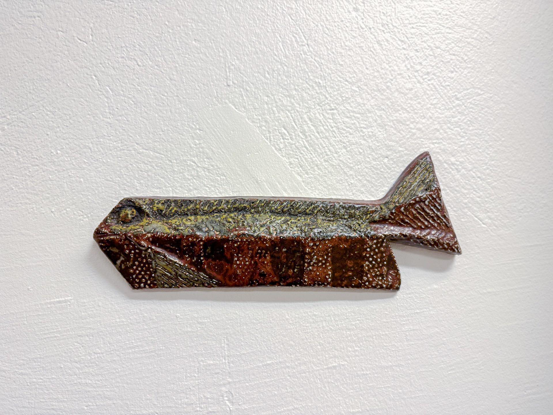 Svedese Targa da parete in gres,  Rörstrand - Carl-Harry Stålhane - Pesce in vendita