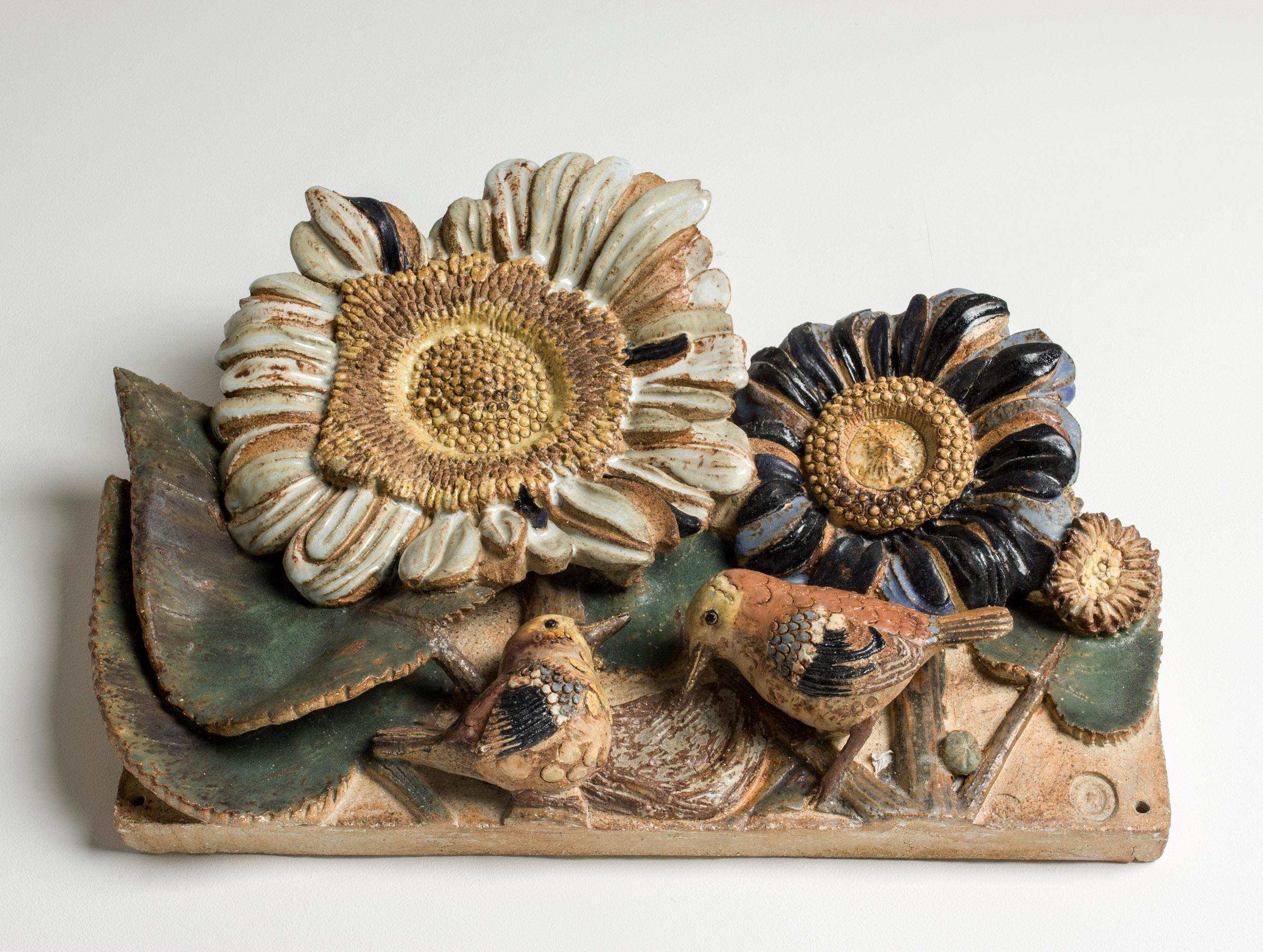 Swedish Stoneware Wall Relief by Tyra Lundgren