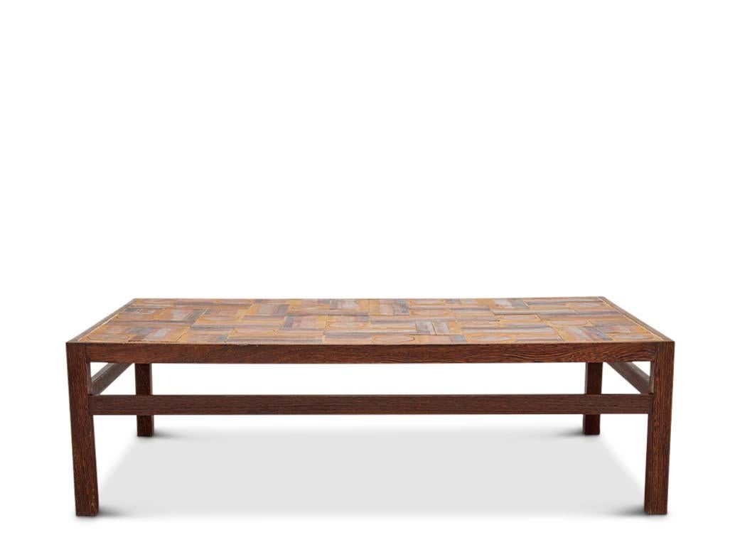 Mid-Century Modern Stoneware & Wenge Coffee Table by Tue Poulsen For Sale