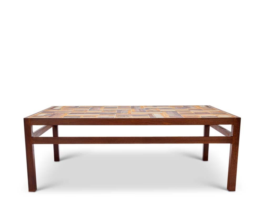 Danish Stoneware & Wenge Coffee Table by Tue Poulsen For Sale