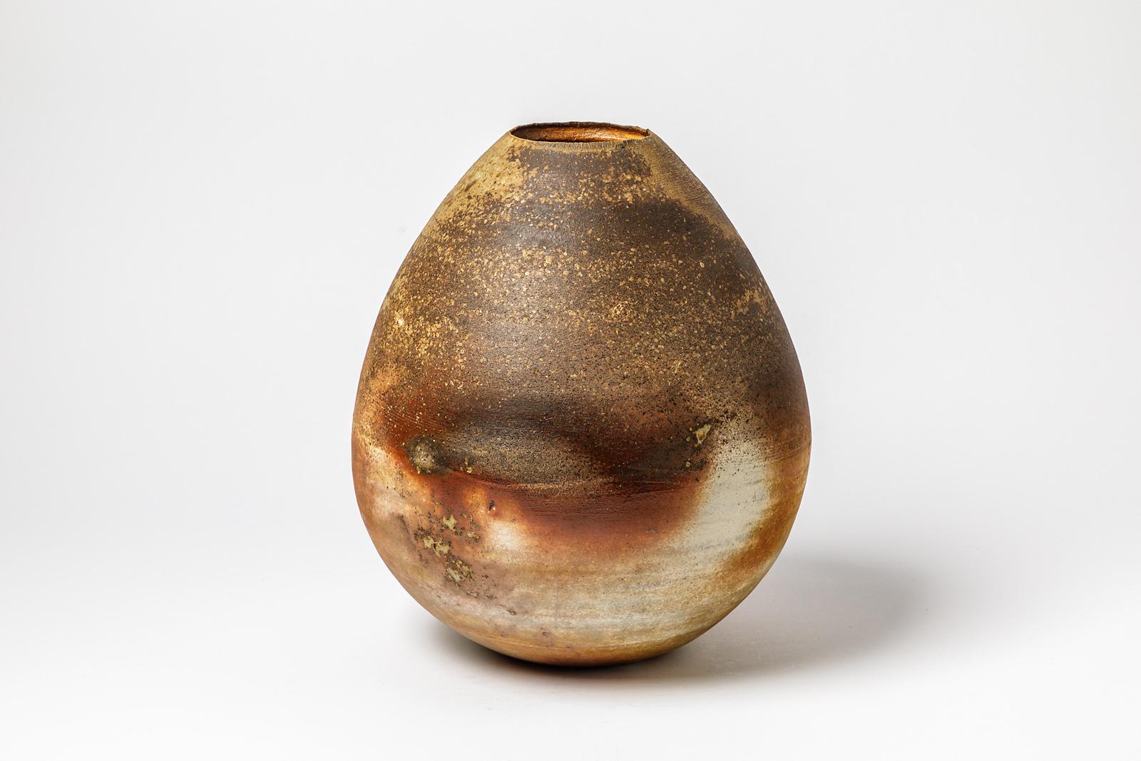 Modern Stoneware Woodfiring Ceramic Vase by David Whitehead handmade Midcentury Pottery