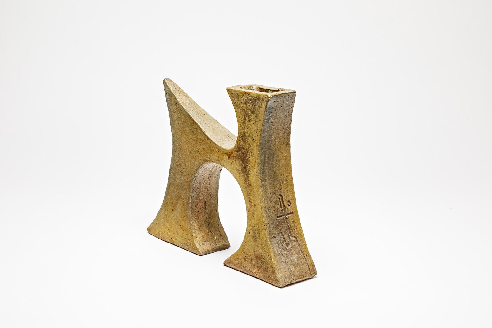 Beaux Arts Stoneware zoomorphic vase by Georges Martin, circa 1970-1980. For Sale