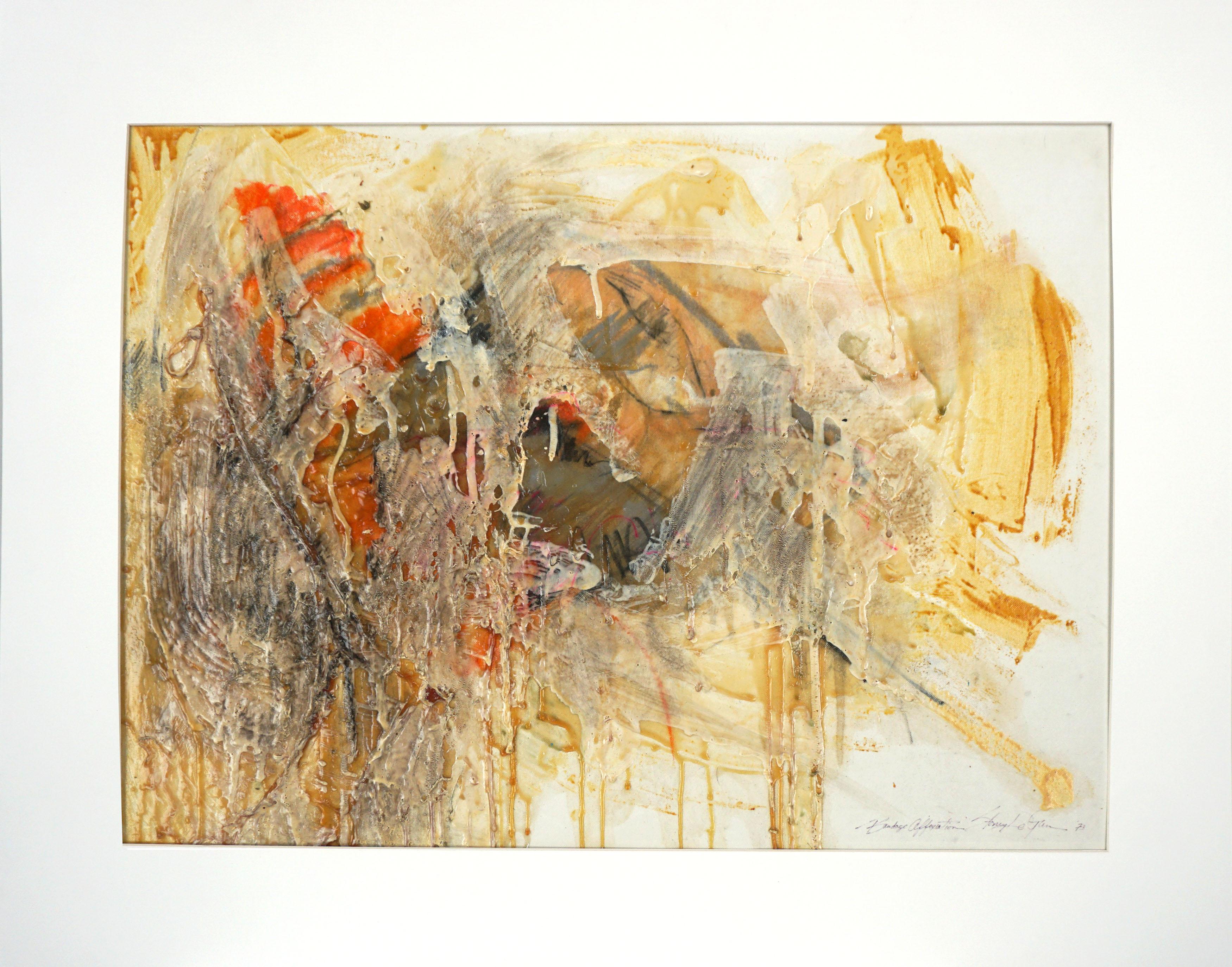 Abstrait vintage - « Bandage Affixiation » - Expressionnisme abstrait Painting par Stoney DeGuire 