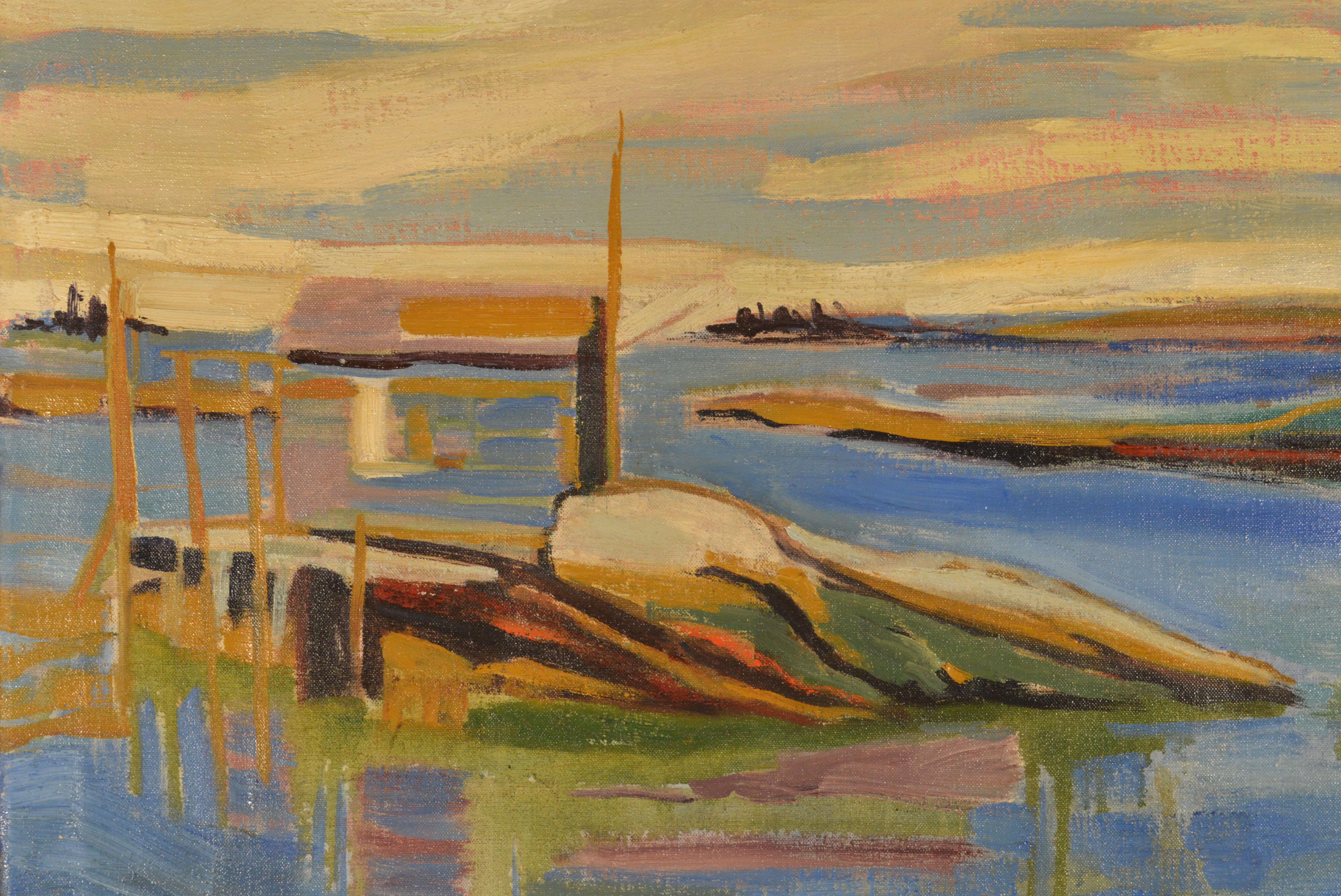 „Stonington, Maine“ Gemälde von Janet Sullivan Turner, Öl auf Leinwand im Zustand „Gut“ im Angebot in Downingtown, PA