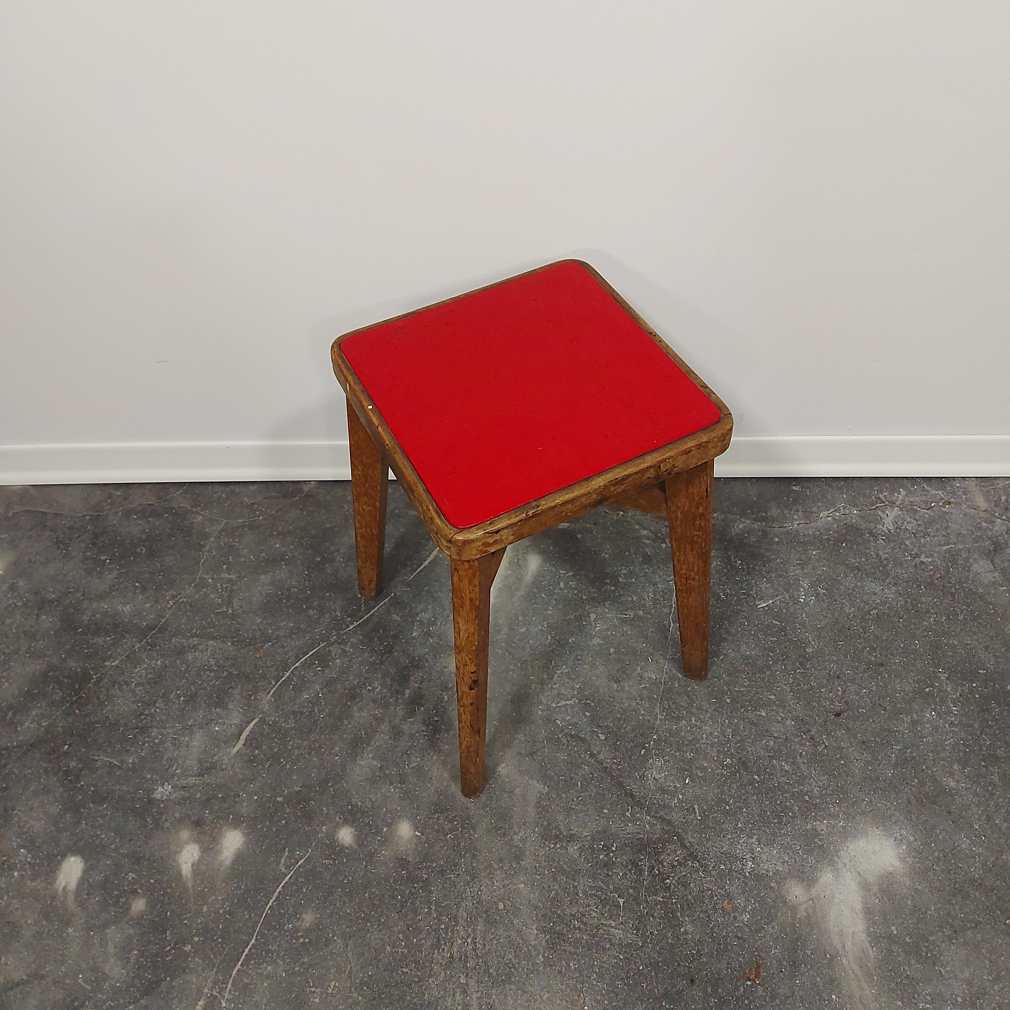 Leather Stool 1970s For Sale