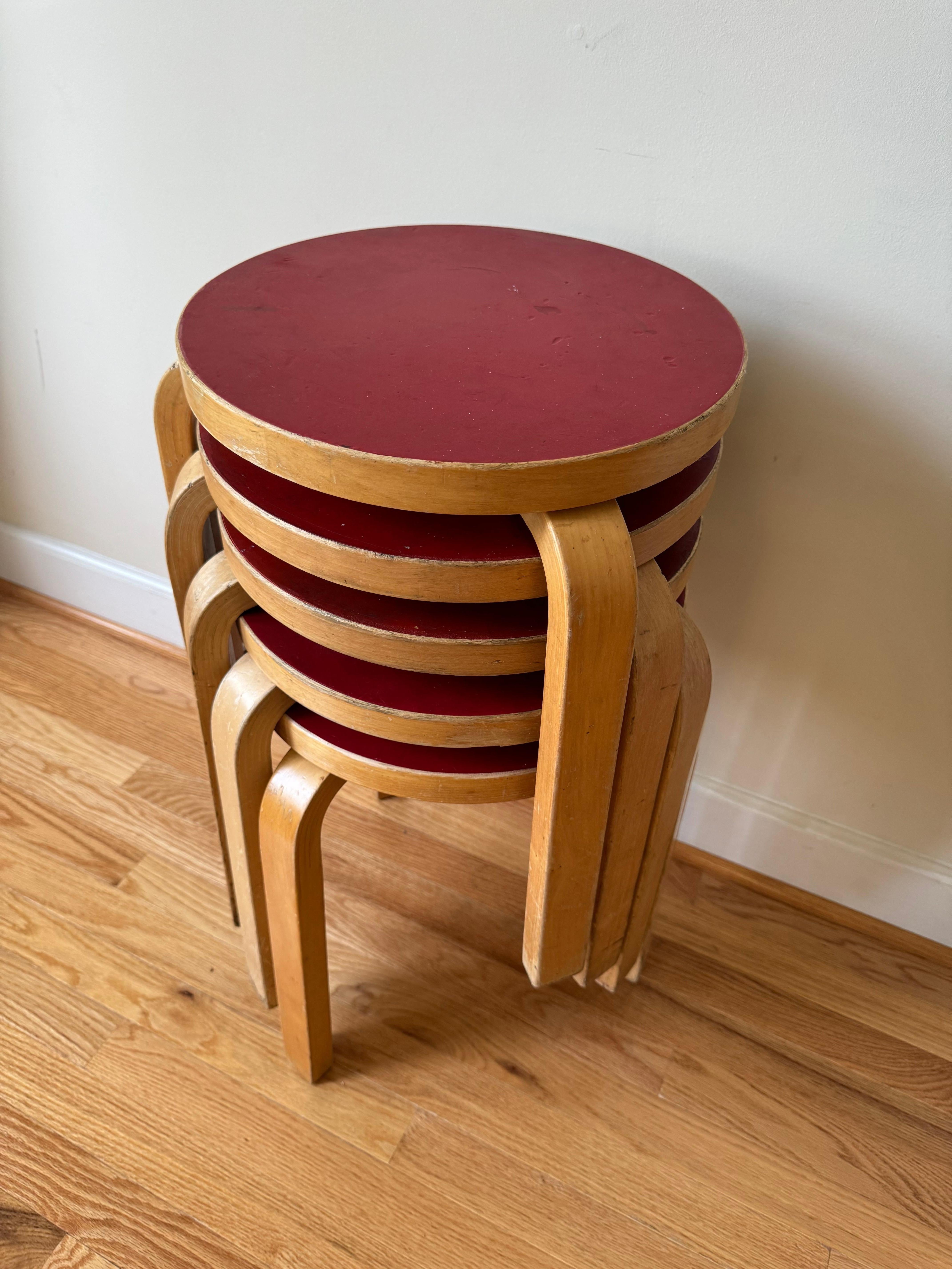 Mid-Century Modern Stool 60 by Alvar Aalto for Artek, 1960s