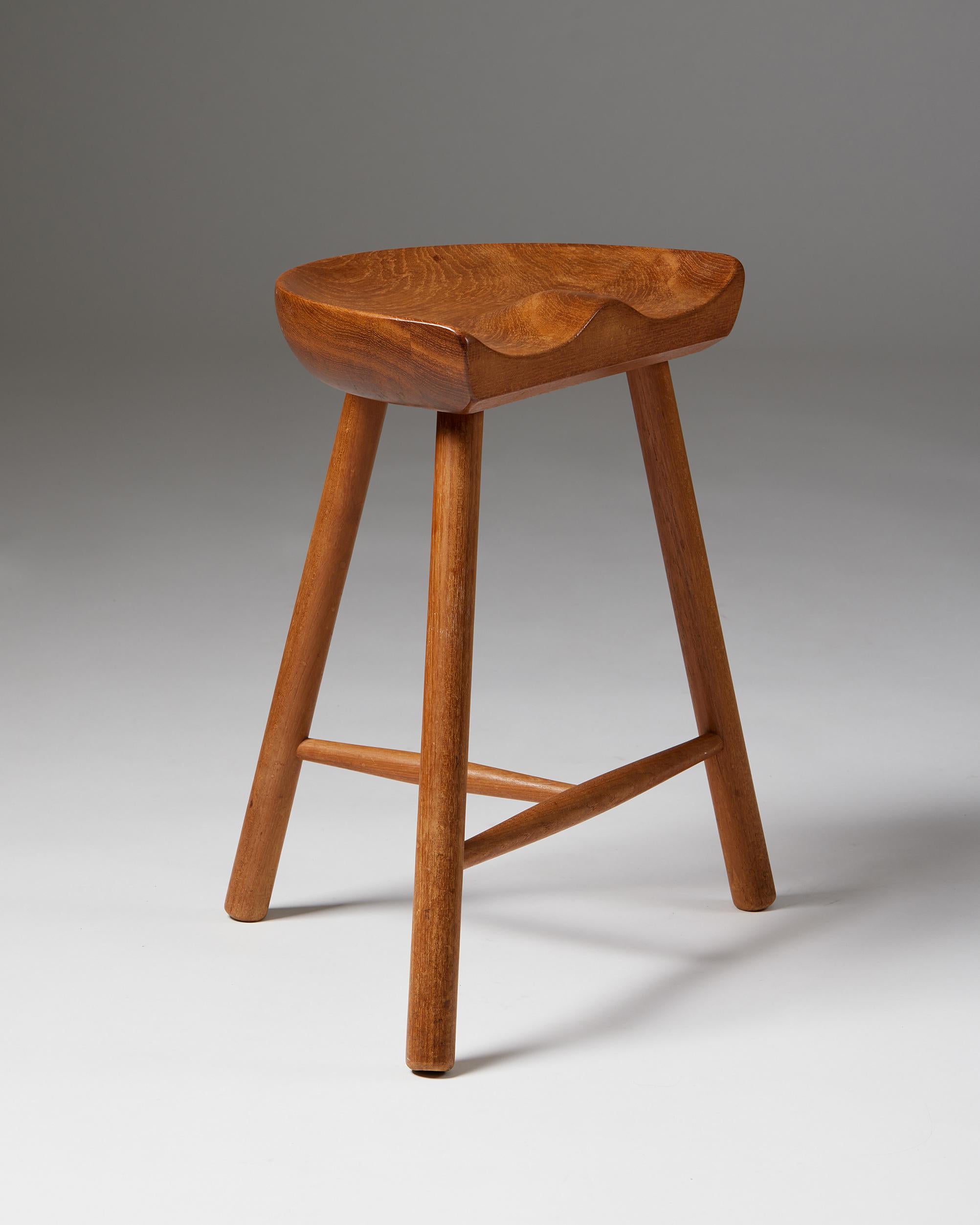 Stool, Anonymous, Denmark, 1950s In Good Condition For Sale In Stockholm, SE