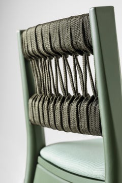 Stool Art 0028 Julie Stool Beechwood Painted with Color Rope by Emilio Nanni