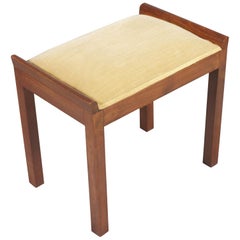 Stool Art Deco in Walnut by Gino Maggioni for Attelier Borsani Varedo Upholtered