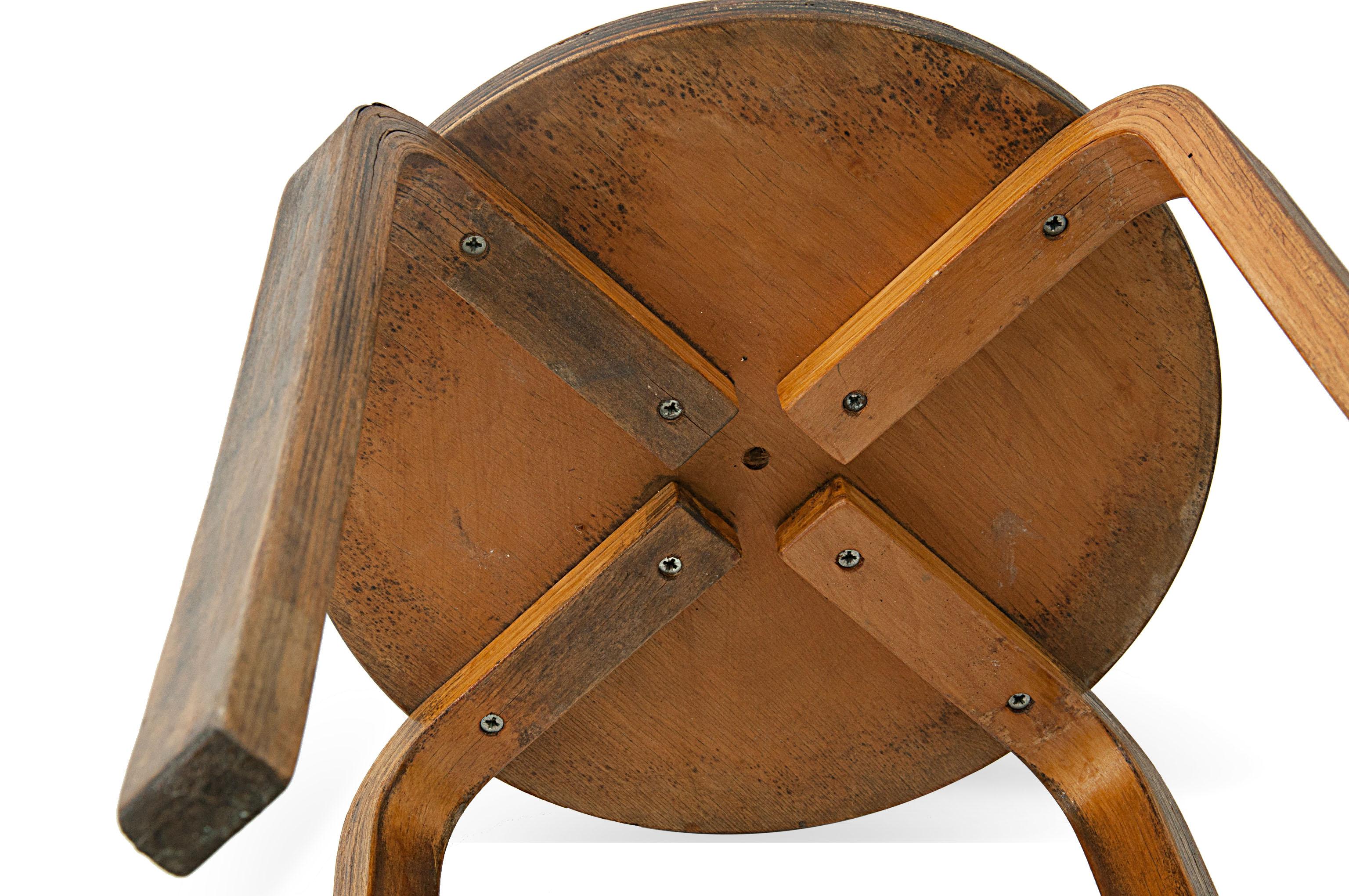 Finnish Stool Atributed to Alvar Aalto, in Wood, Finland circa 1960, for Artek, Brown