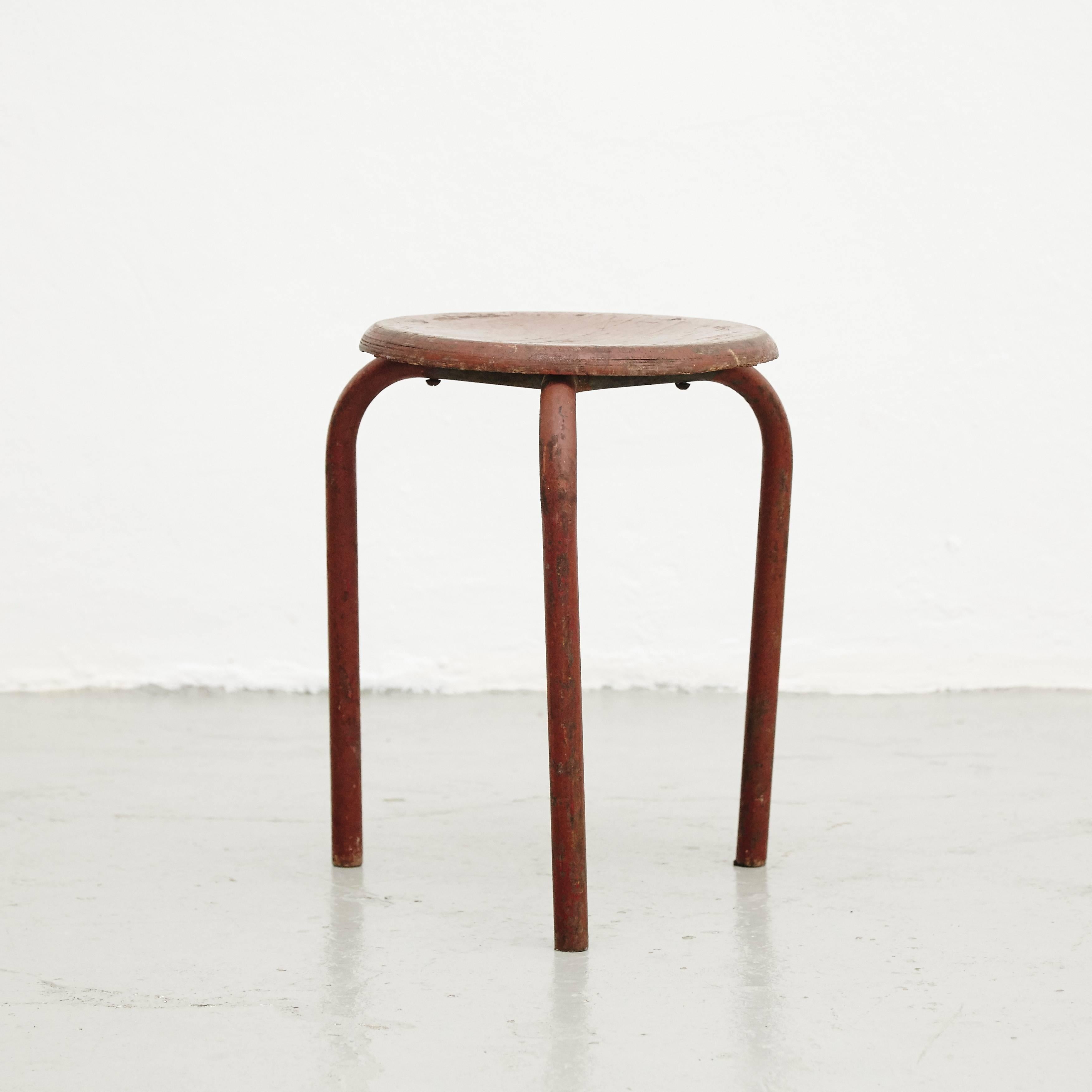 Mid-Century Modern Stool Attributed to Jean Prouvé, circa 1950