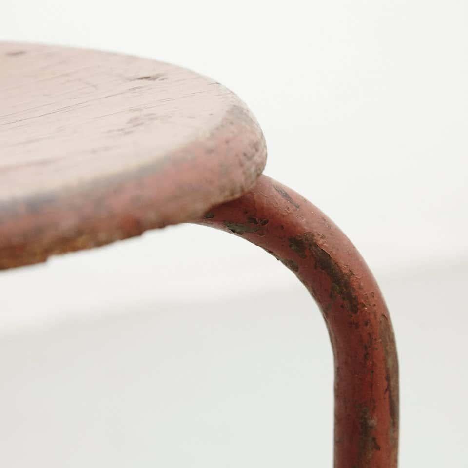 French Stool Attributed to Jean Prouvé, circa 1950 For Sale