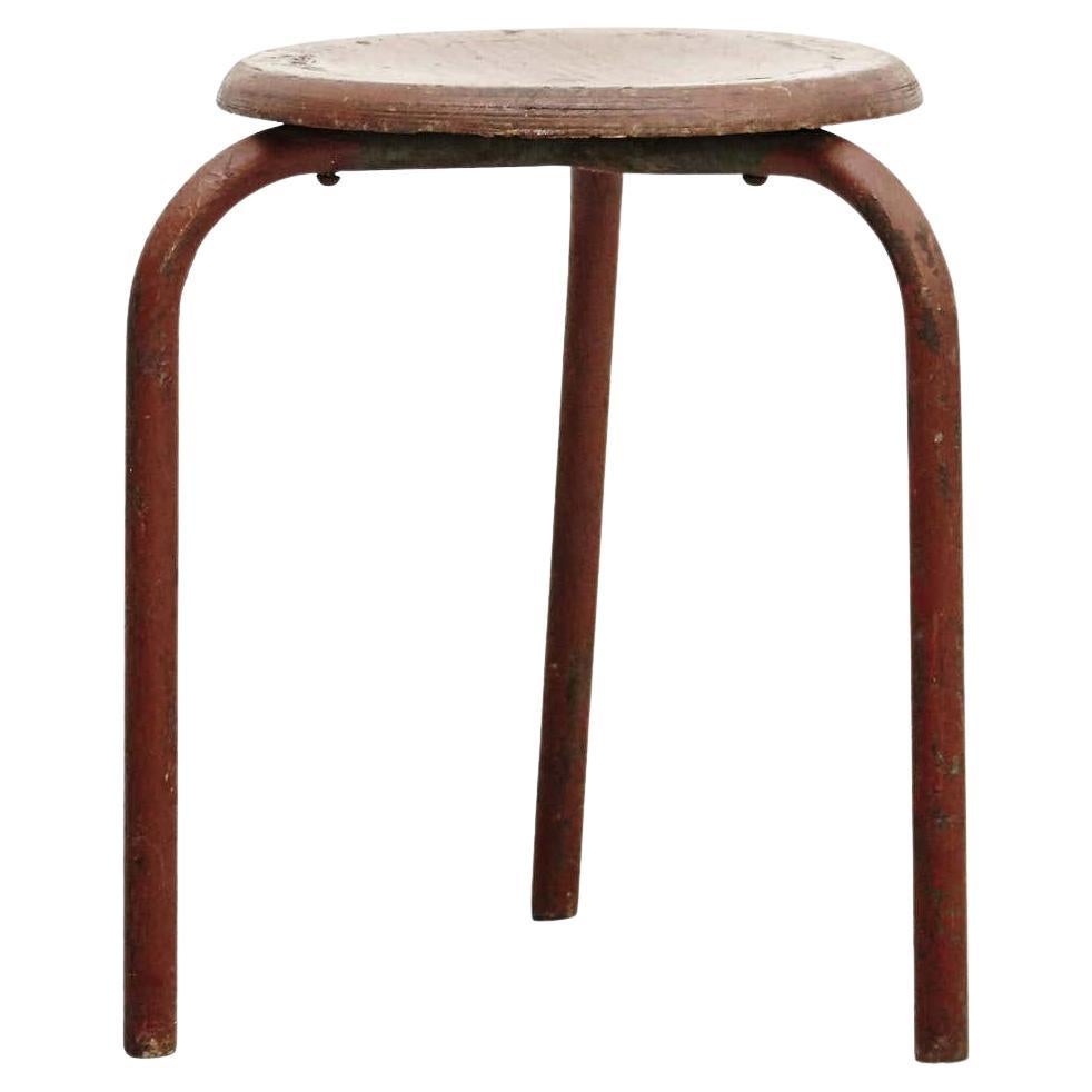 Stool Attributed to Jean Prouvé, circa 1950 For Sale