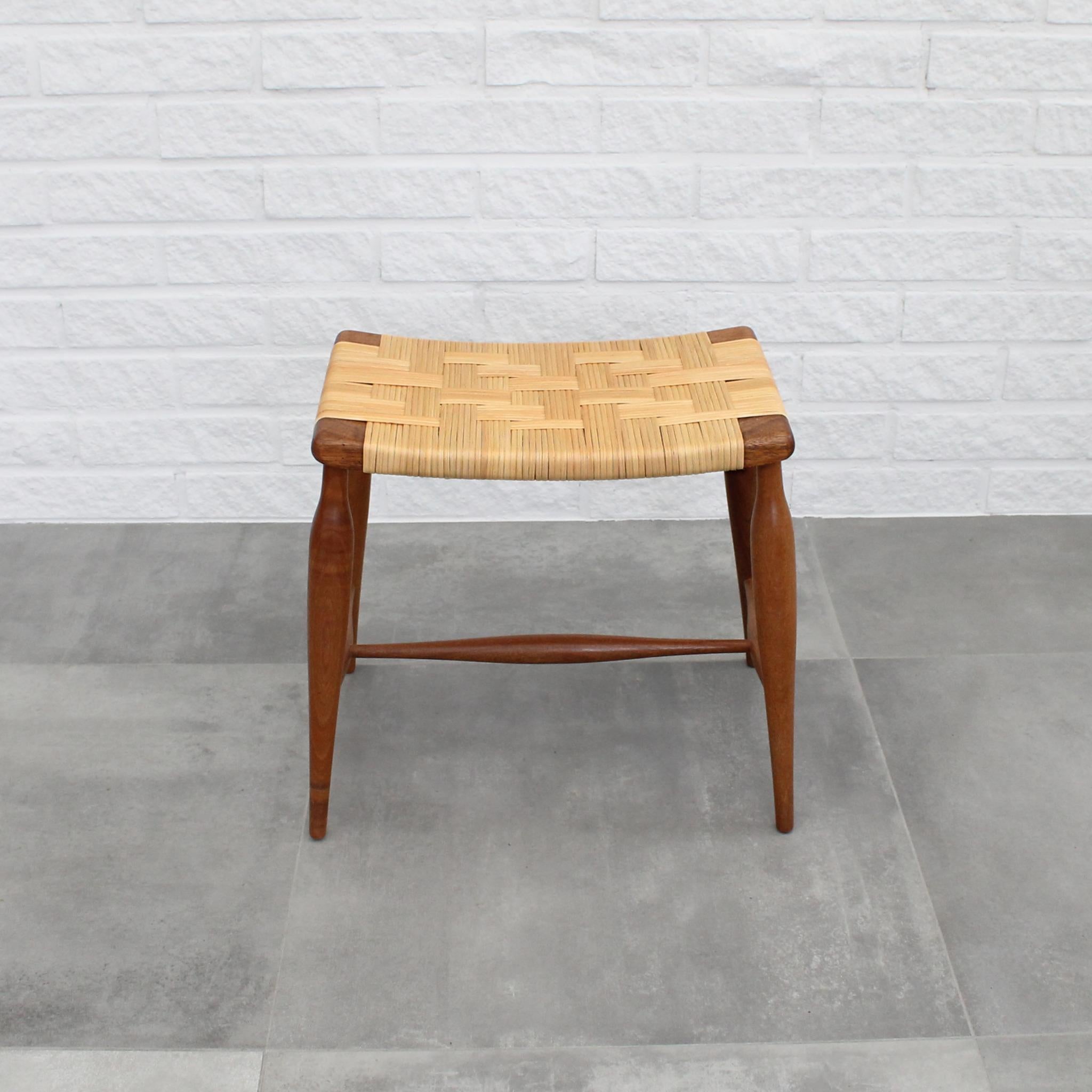 Scandinavian Modern Stool attributed to Josef Frank for Firma Svenskt Tenn, variation of stool 967 For Sale