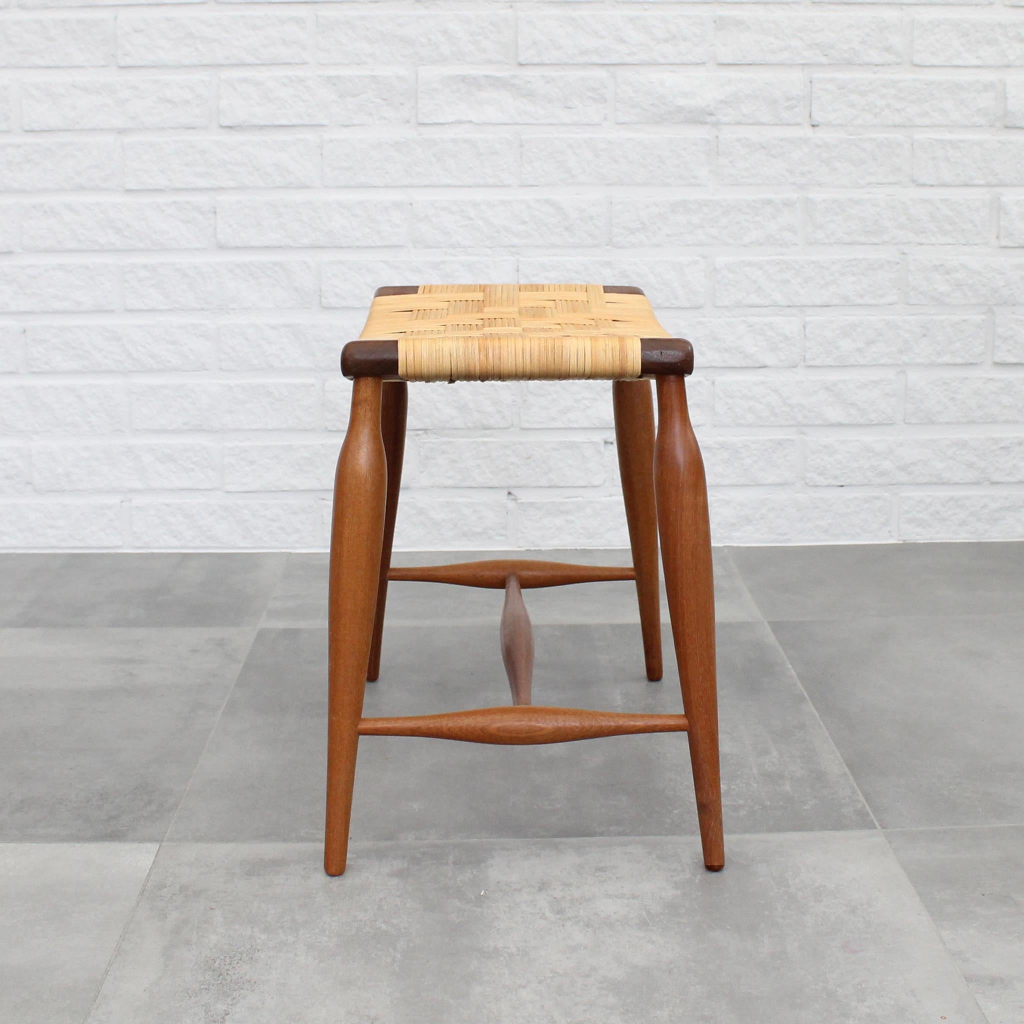 Swedish Stool attributed to Josef Frank for Firma Svenskt Tenn, variation of stool 967 For Sale