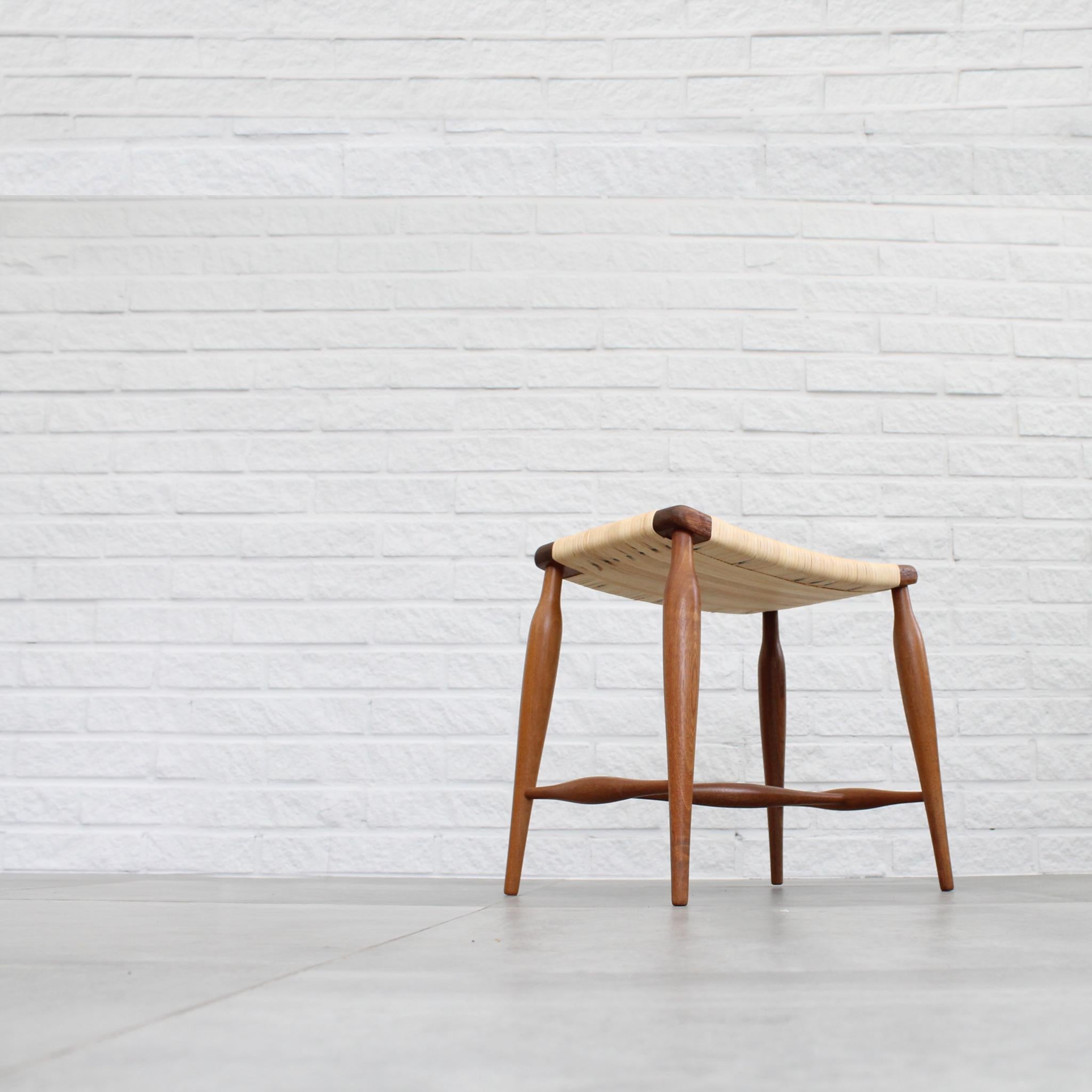 Mid-20th Century Stool attributed to Josef Frank for Firma Svenskt Tenn, variation of stool 967 For Sale