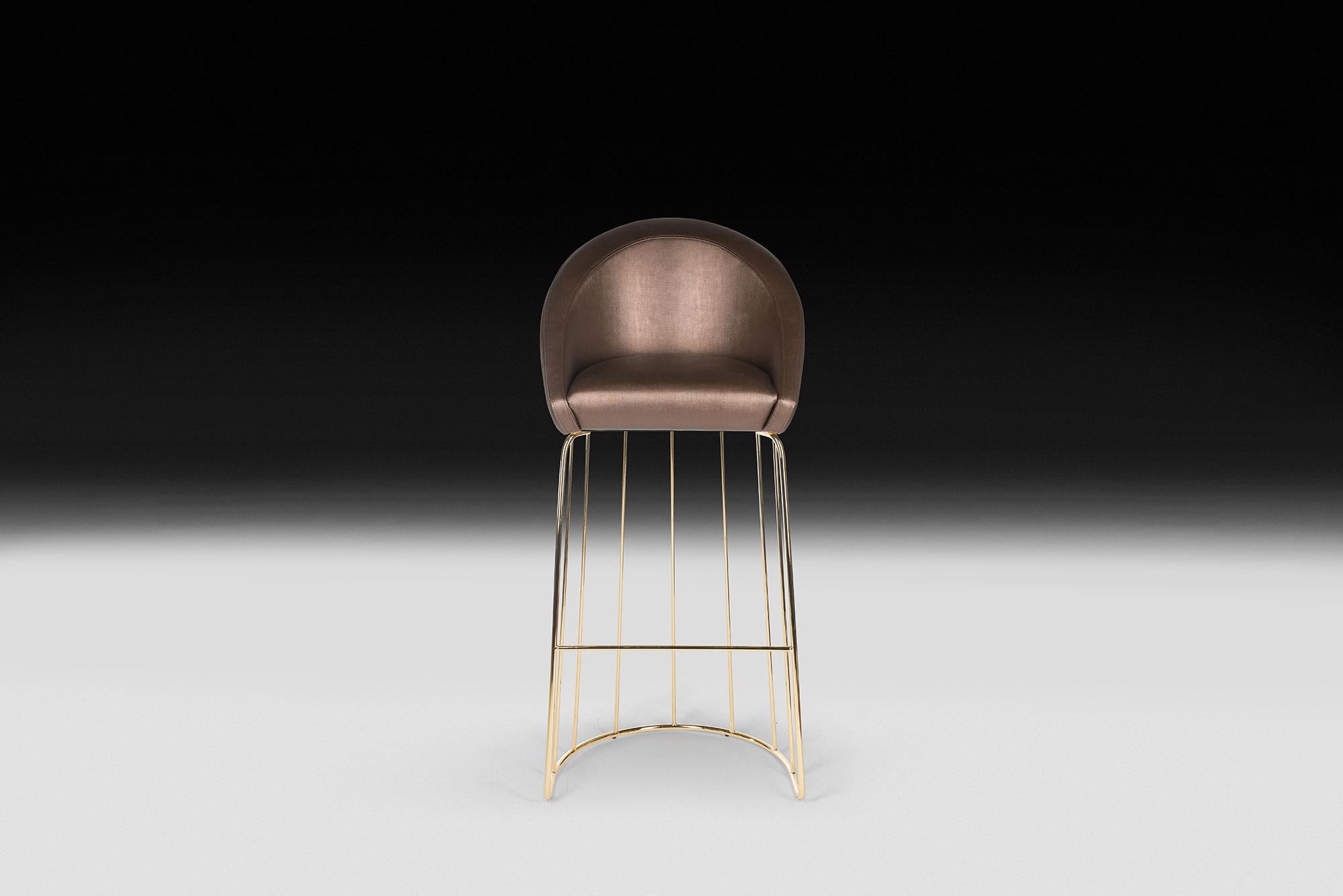 Modern Stool Bay, Fabric, Bar Furniture, Italy For Sale