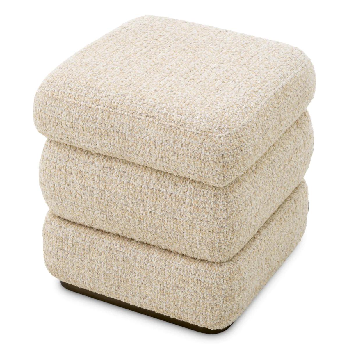 Hocker, beigefarbener Stoff, bronzefarbenes Gestell im Zustand „Neu“ im Angebot in Saint-Ouen, FR