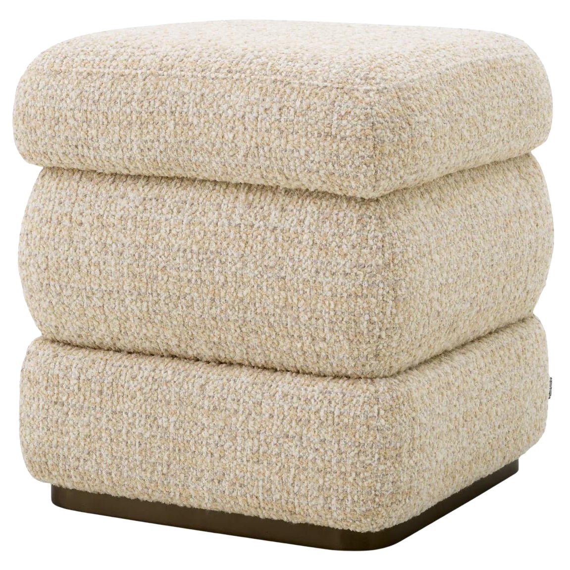 Taburete, Tela Beige, Base Acabado Bronce