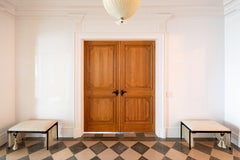 Hocker/Bank Moderne mittelalterliche handgefertigte Pferdehaar-Eisen geflochtene Textil Fransen Quaste