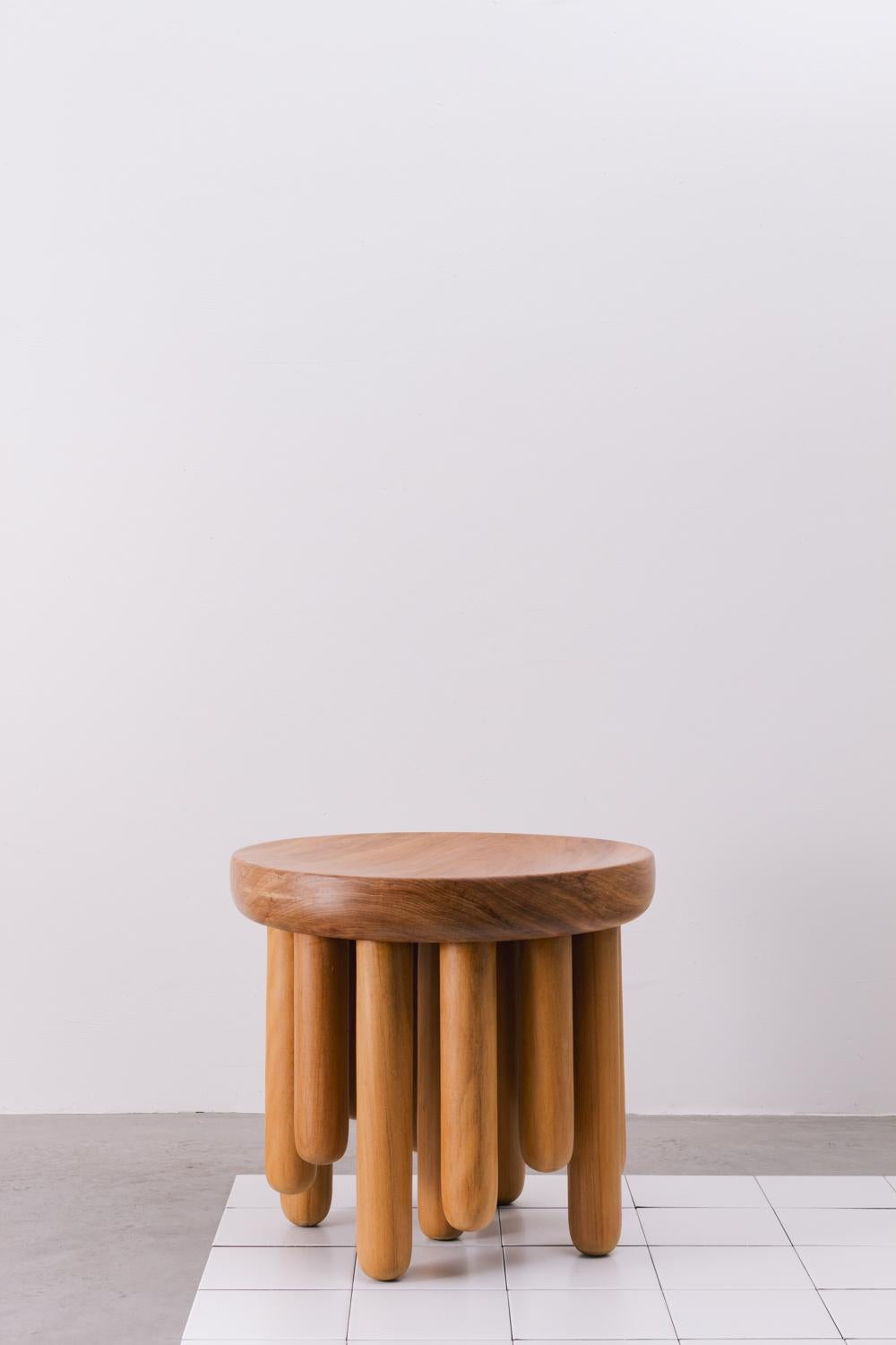 Brazilian Benta Collection, Contemporary Angelim Wooden Stool For Sale