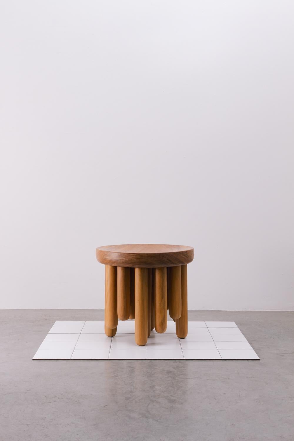 Benta Collection, Contemporary Angelim Wooden Stool In New Condition For Sale In Santa Edwiges, MG