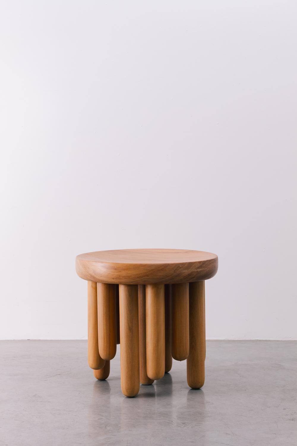Minimalist Benta Collection, Contemporary Angelim Wooden Stool For Sale