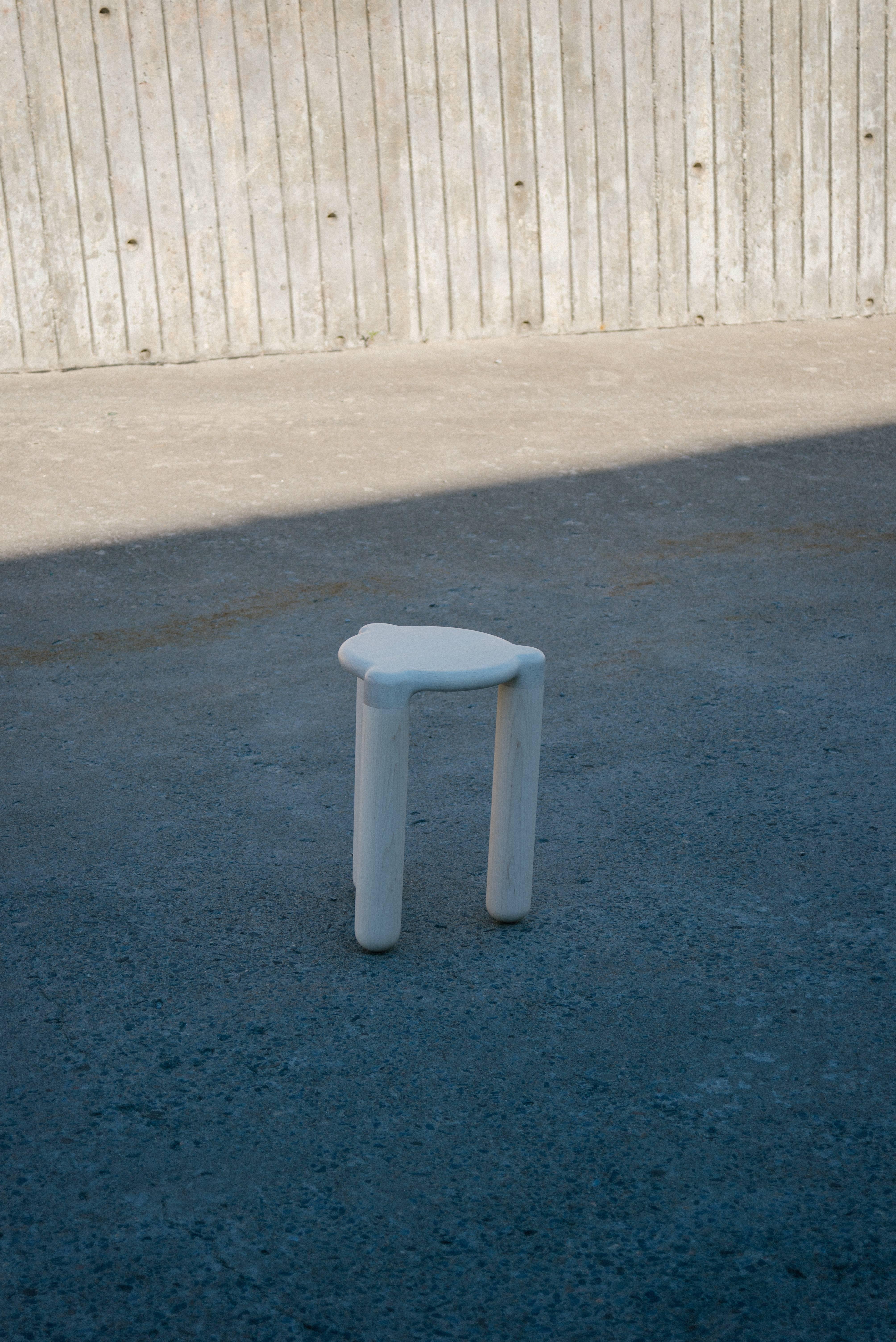 Contemporary Stool Bone ii, Hand-Sculpted, Signed Loic Bard For Sale