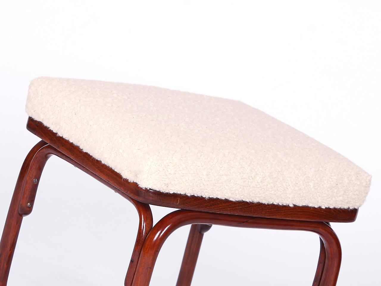 20th Century Stool Boucle by Josef Frank with Paper Label Thonet, 1920s For Sale