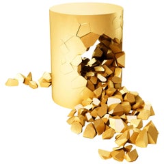 Stool, Bullet Pouf, Gold-Plated Customizable by Janne Kyttanen