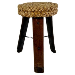 Vintage Stool by Adrien Audoux & Frida Minet, France, 1950s