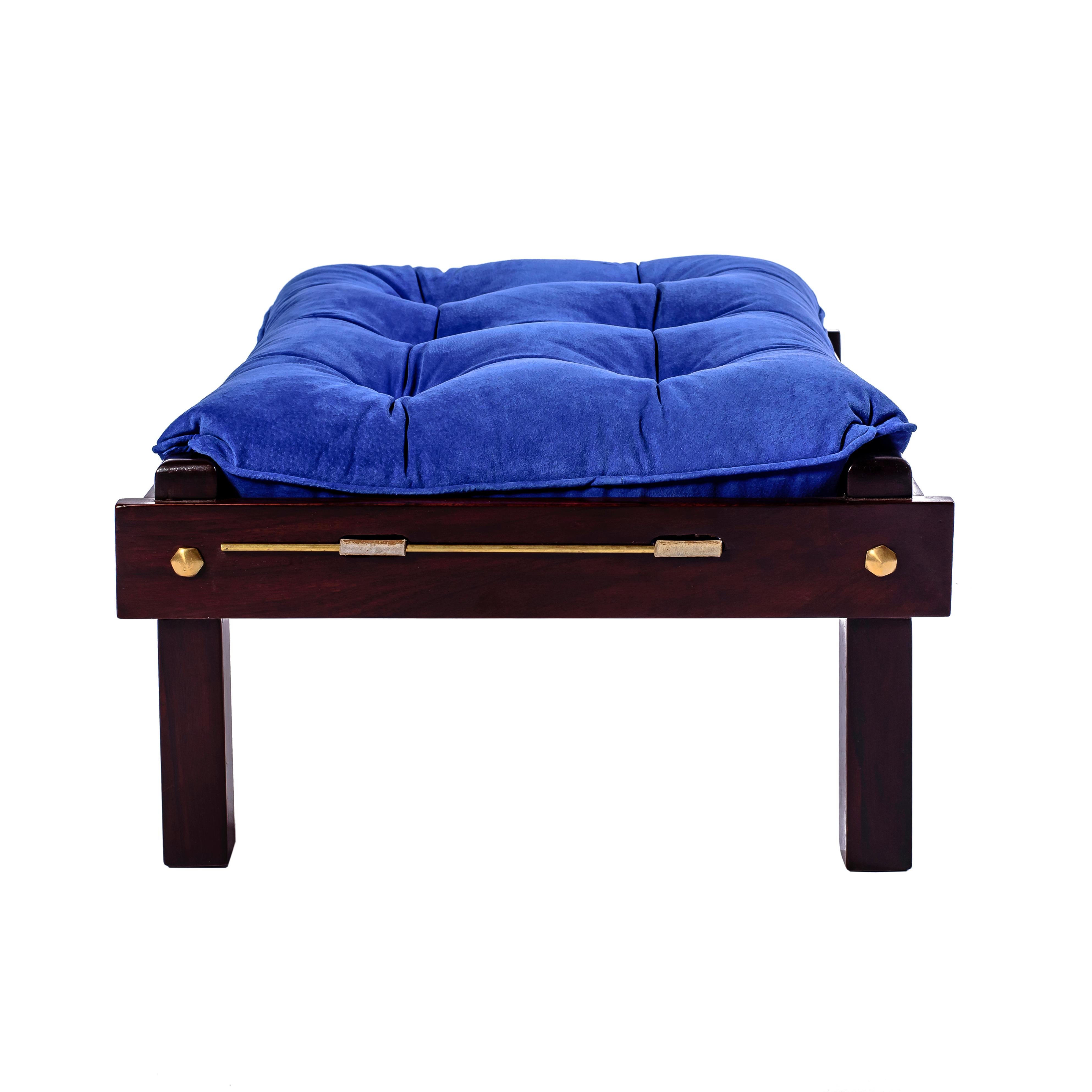 Upholstery Stool by Anonymous, Mid-Century Modern Brazilian, 1950s For Sale